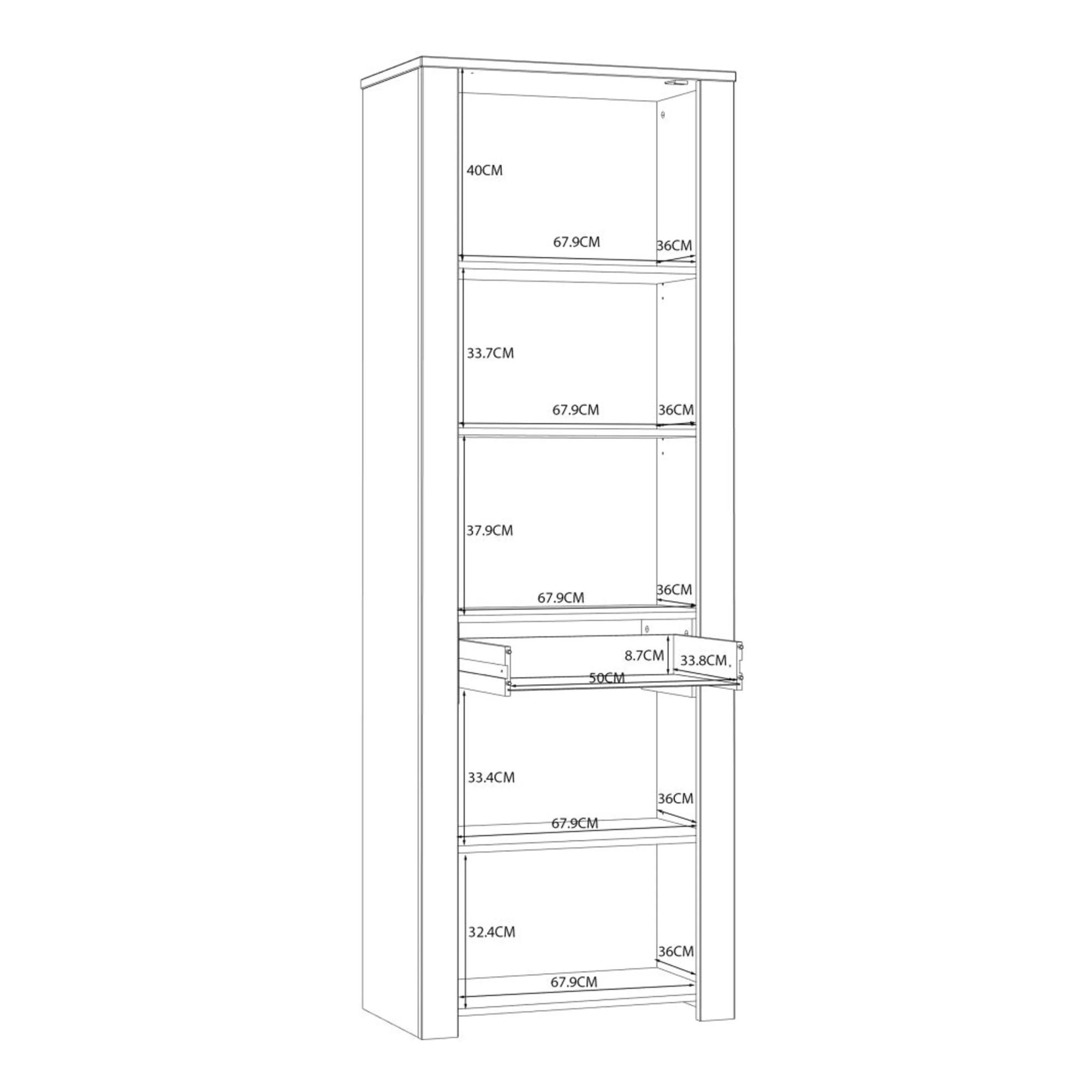 Bohol Display Cabinet - Narrow - White