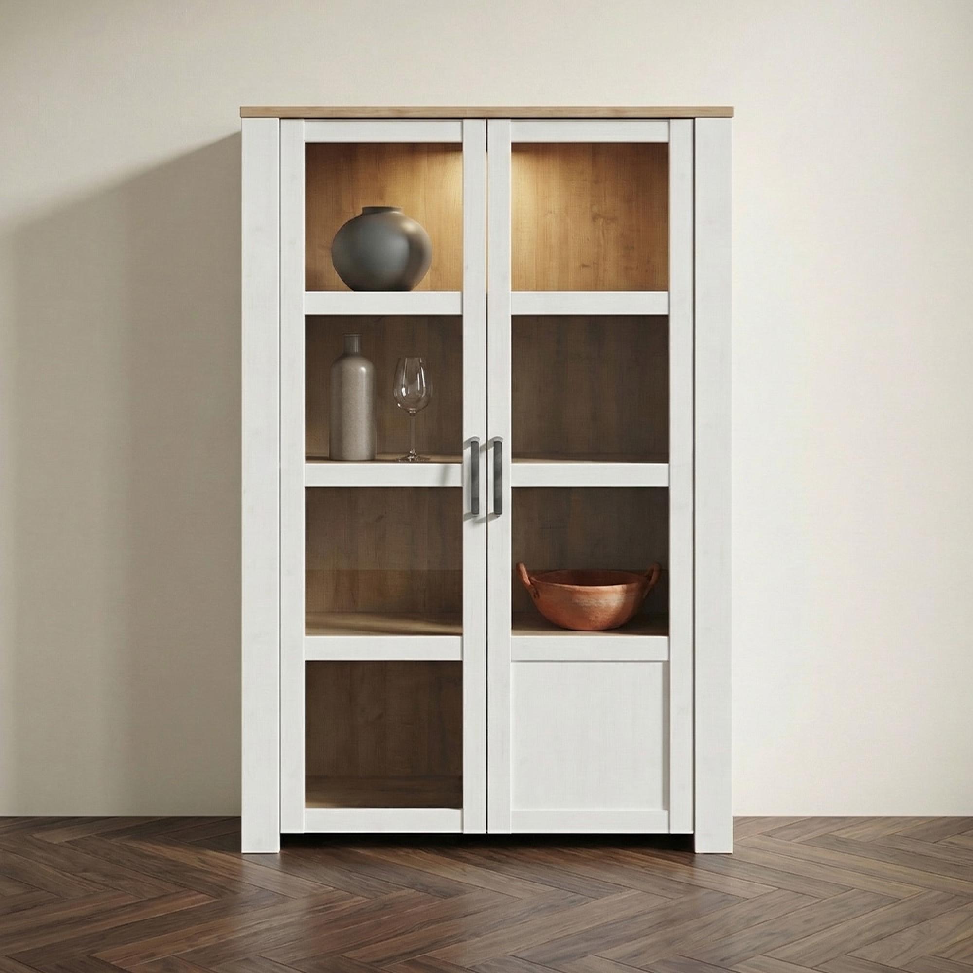 Bohol Display Cabinet - 2 Door - White