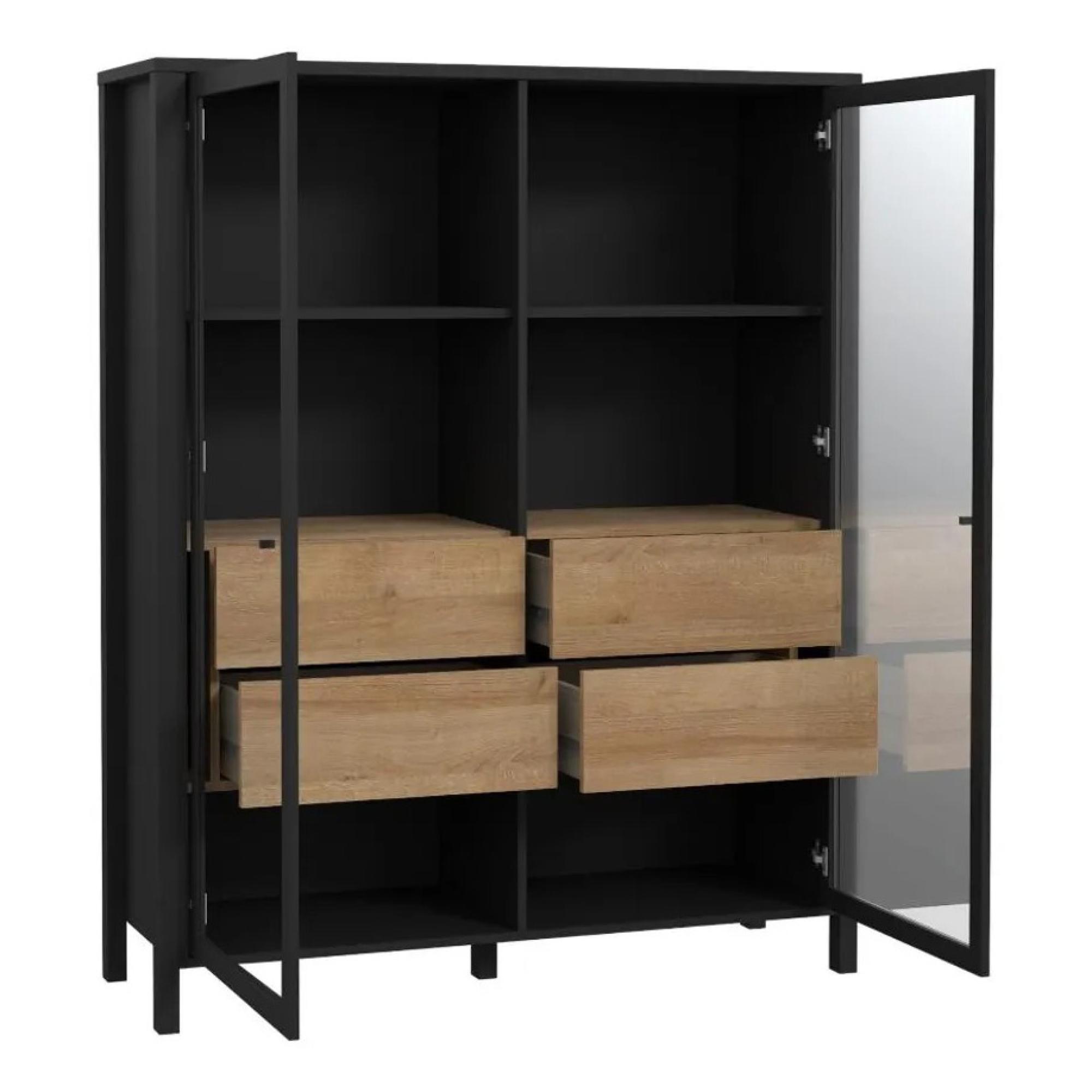 High Rock Display Cabinet - 2 Door - Black
