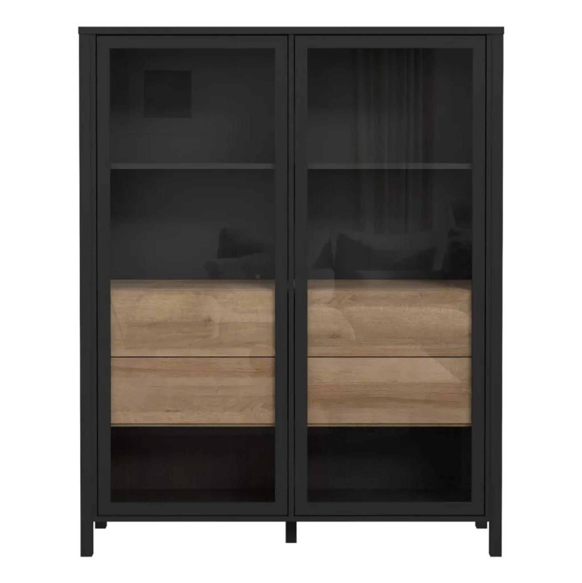 High Rock Display Cabinet - 2 Door - Black