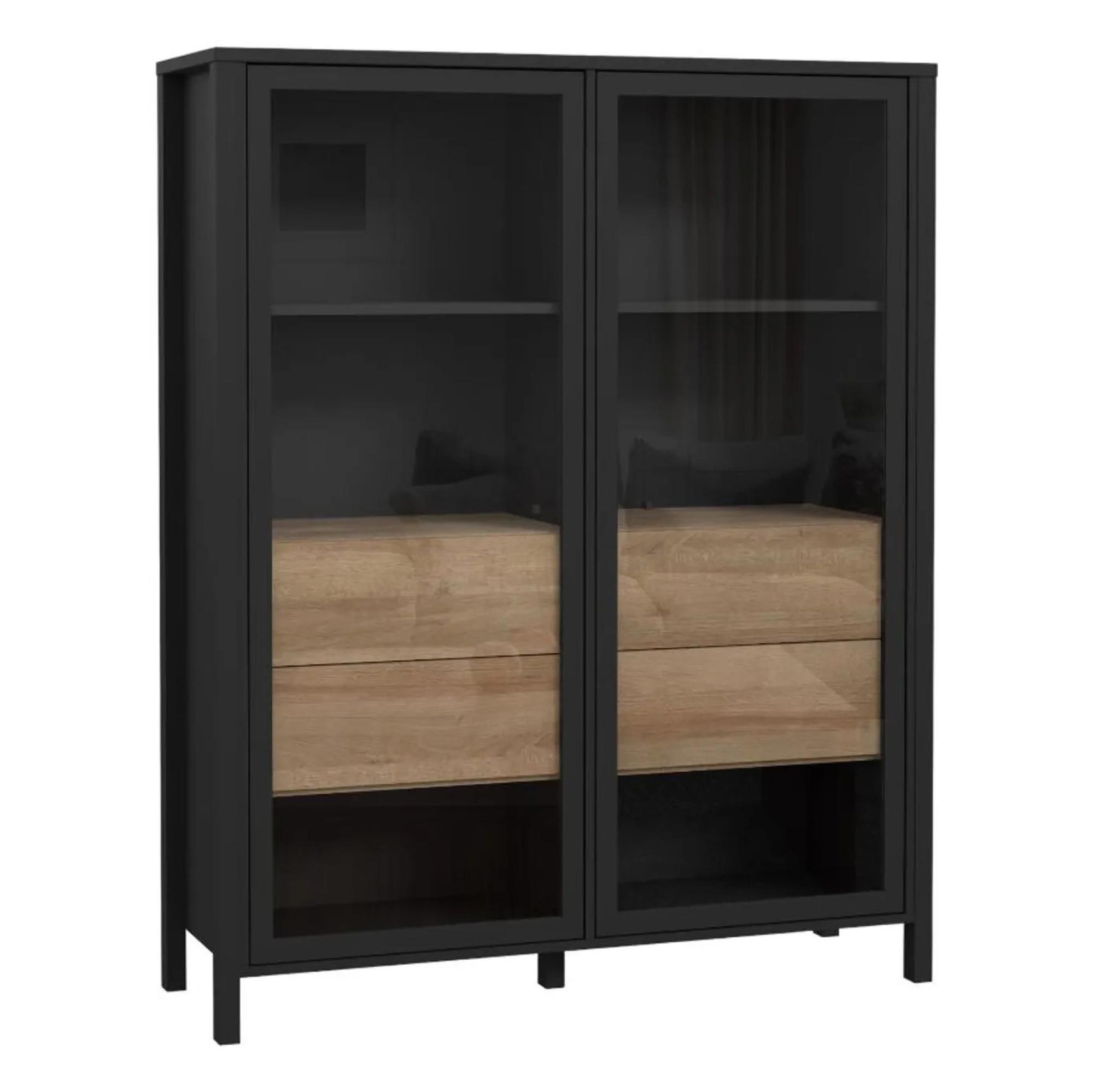 High Rock Display Cabinet - 2 Door - Black