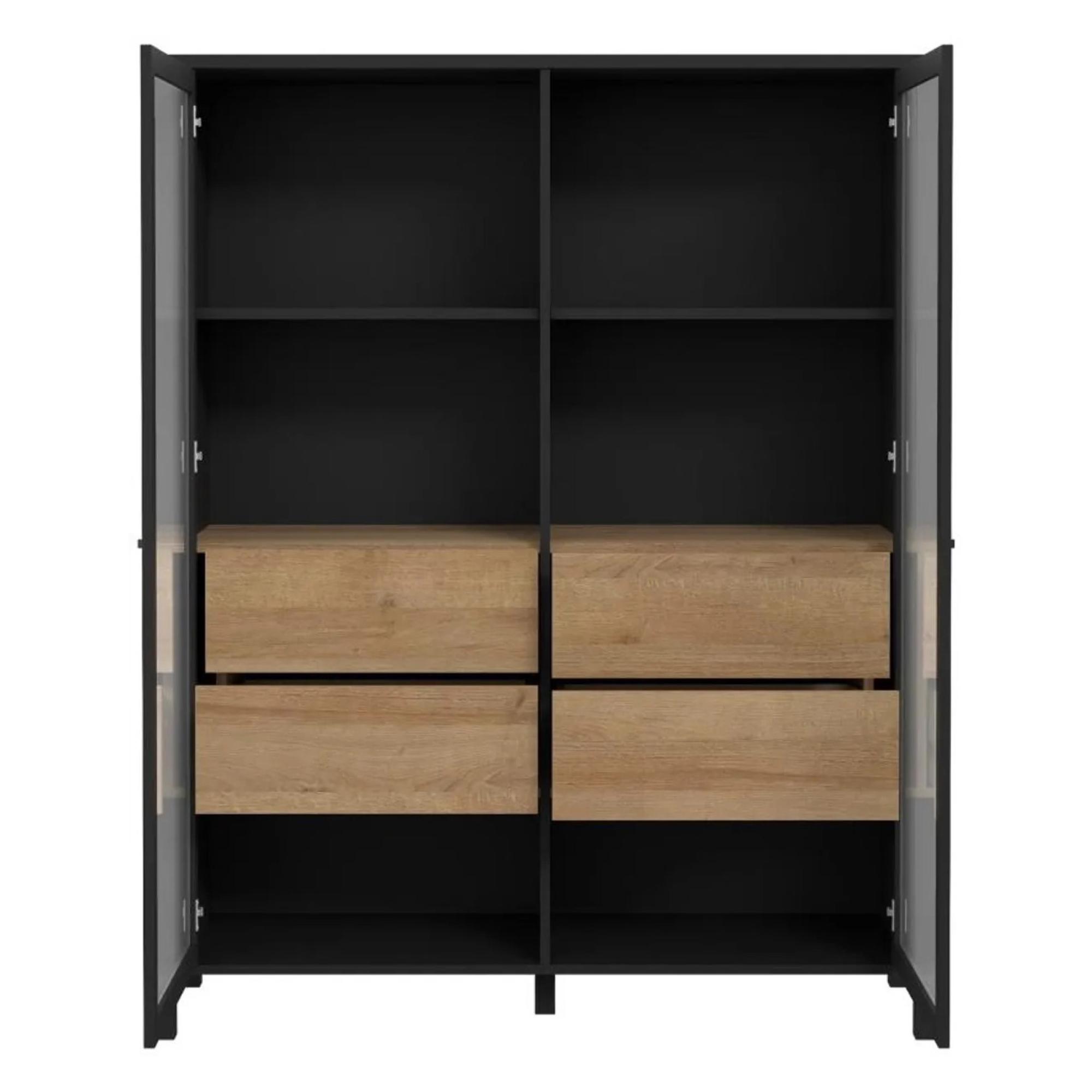 High Rock Display Cabinet - 2 Door - Black