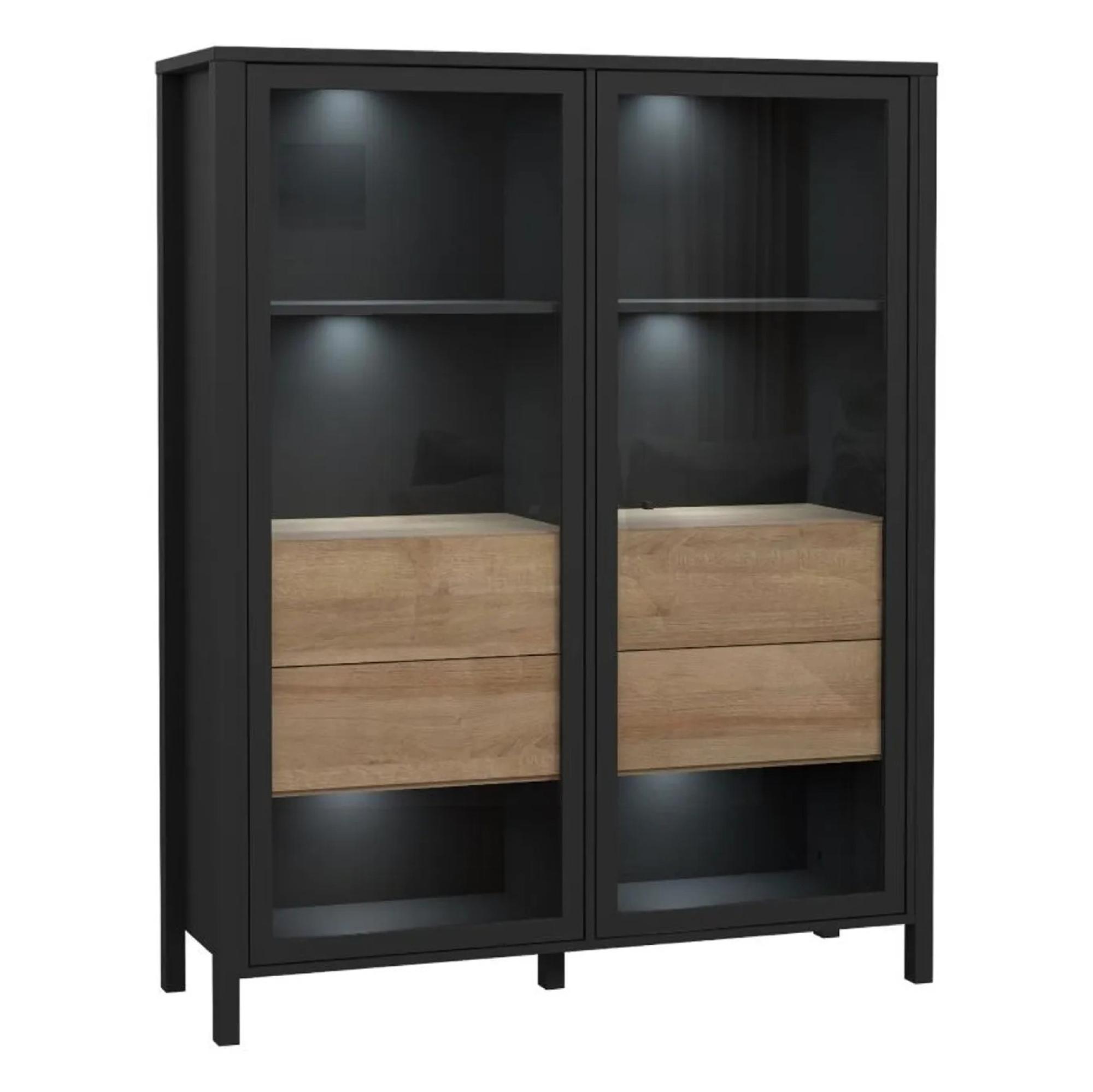 High Rock Display Cabinet - 2 Door - Black