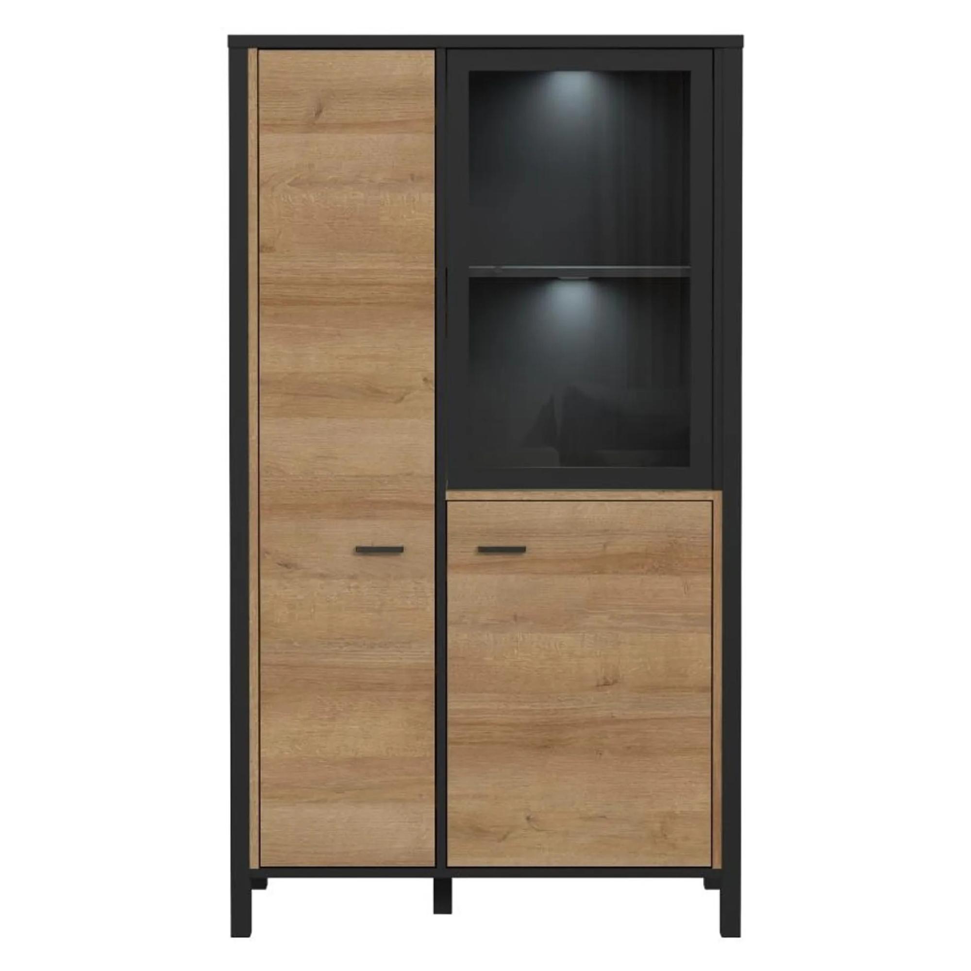 High Rock Display Cabinet - 3 Door - Oak