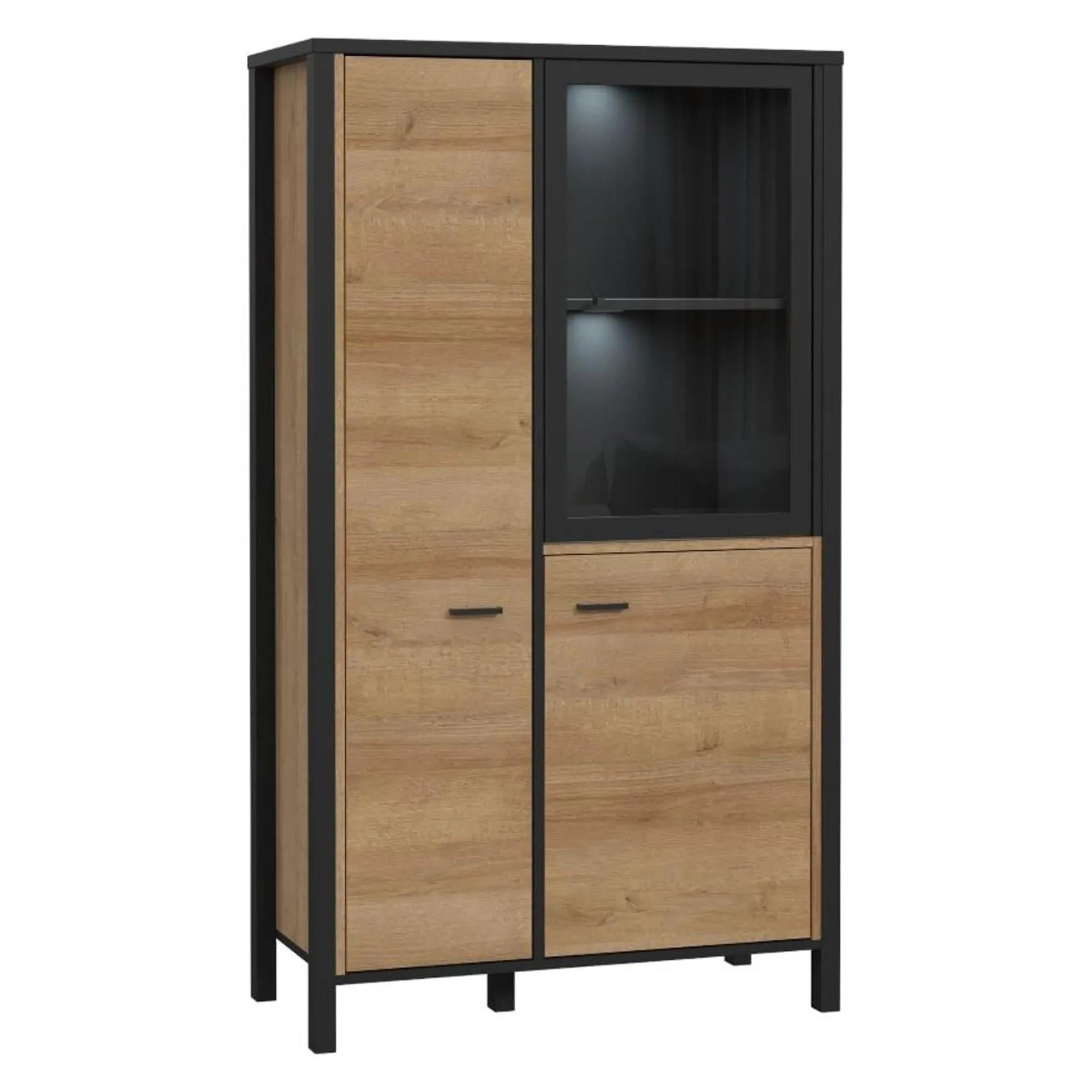 High Rock Display Cabinet - 3 Door - Oak