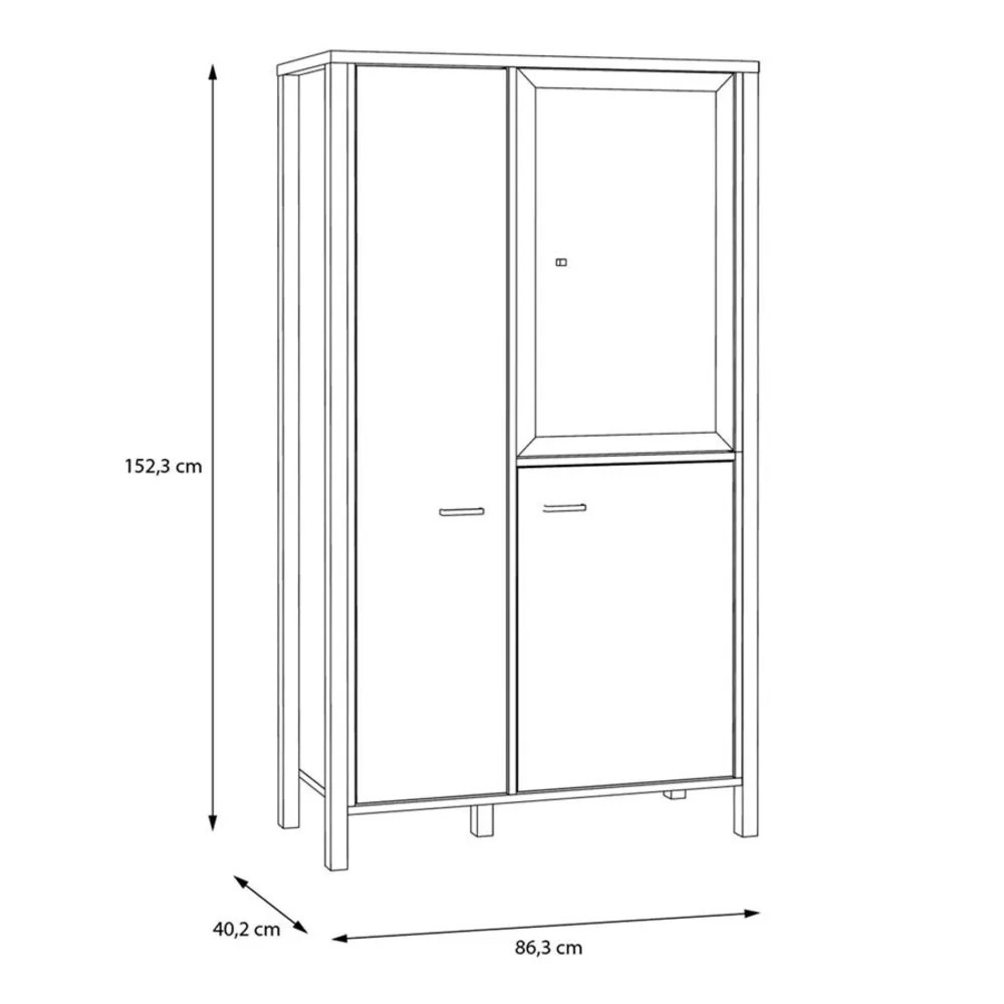 High Rock Display Cabinet - 3 Door - Oak