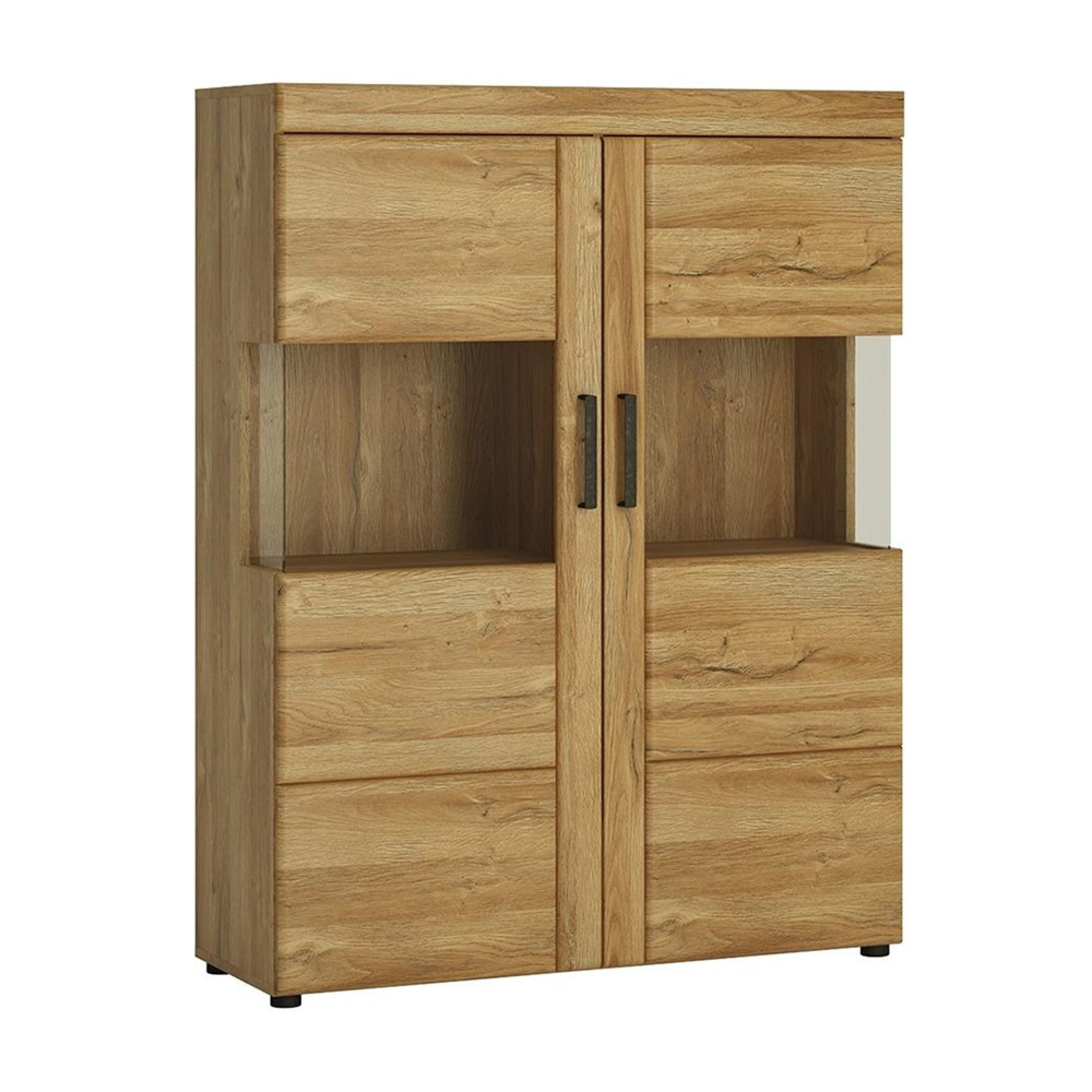 Cortina Display Cabinet - 2 Door - Oak