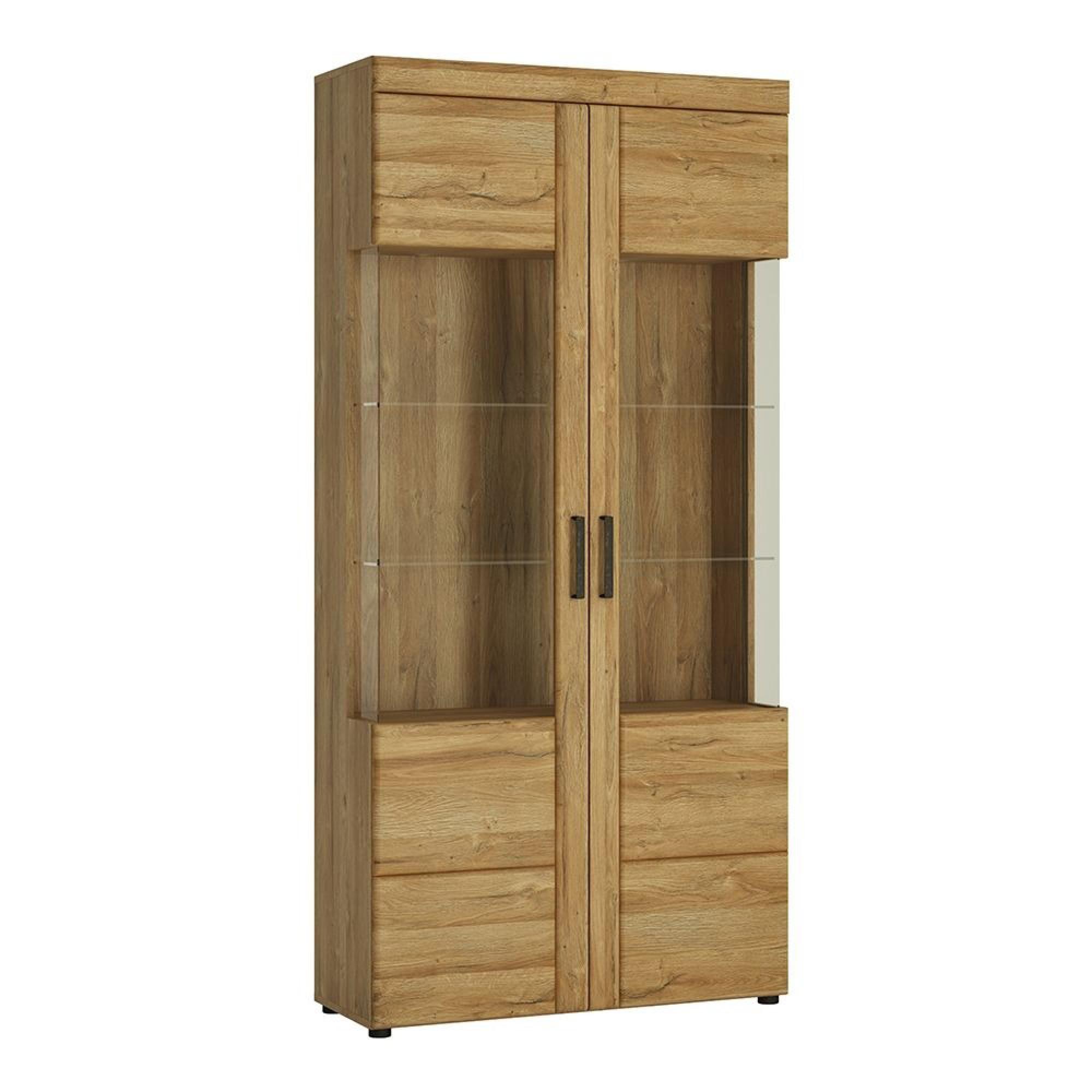 Cortina Display Cabinet - 2 Door - Glazed - Oak