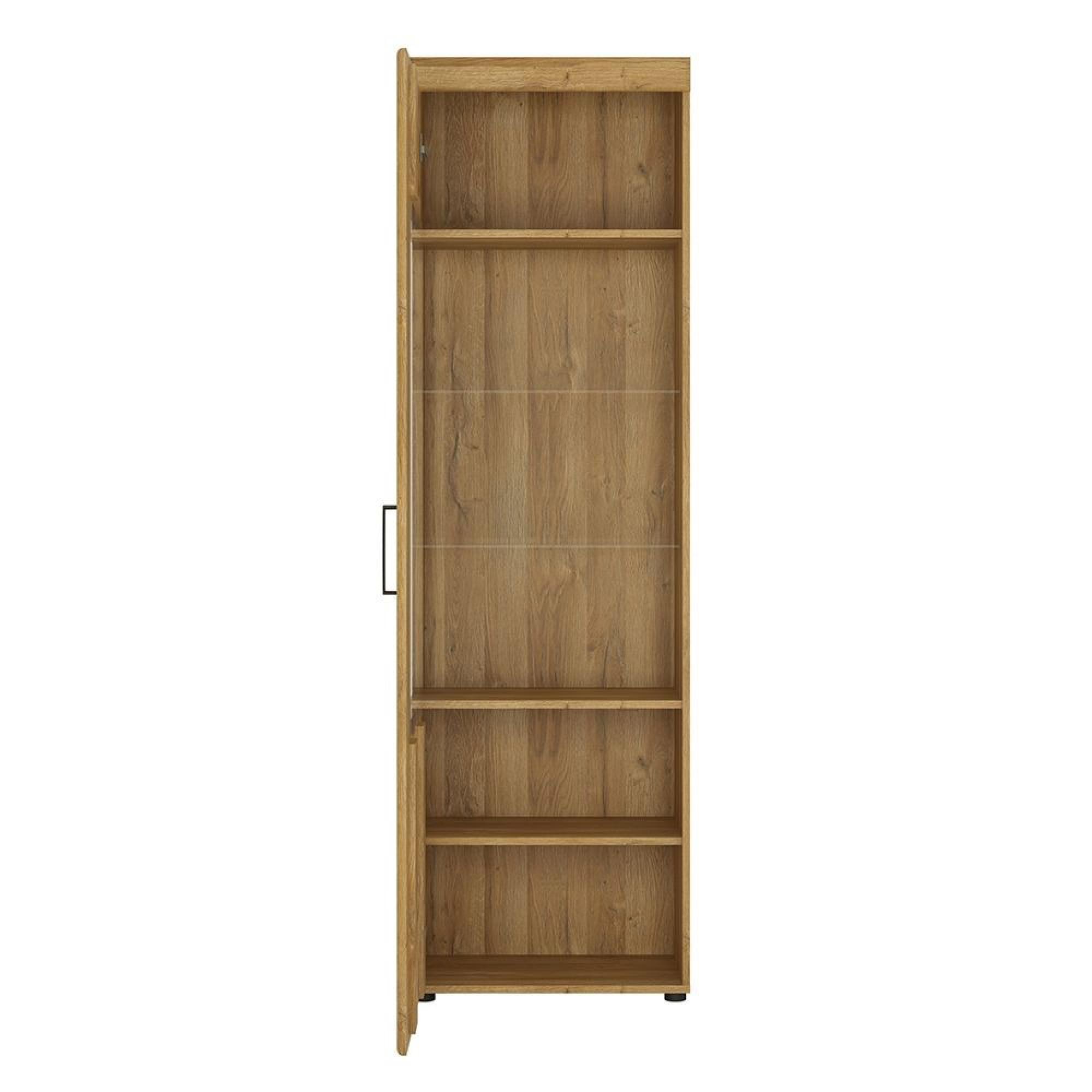 Cortina Display Cabinet - Tall - LHF - Glazed - Oak