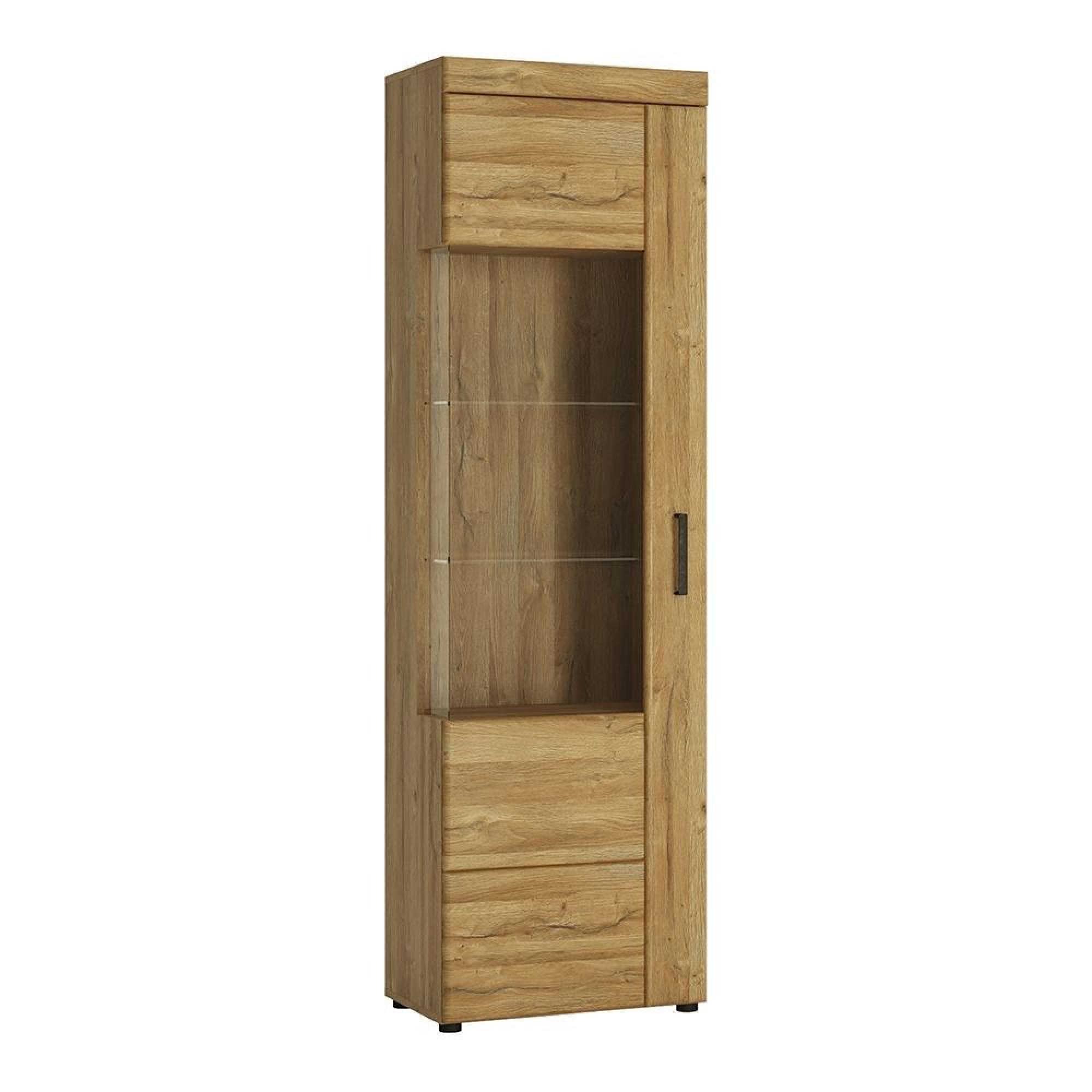 Cortina Display Cabinet - Tall - LHF - Glazed - Oak