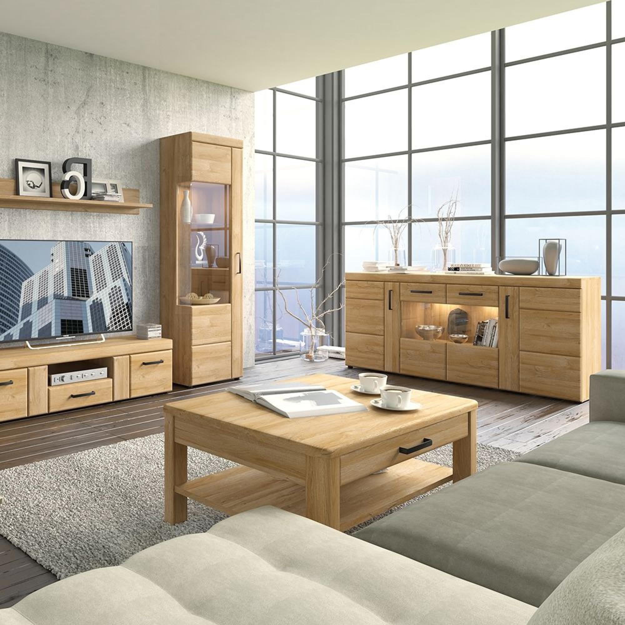 Cortina Display Cabinet - Tall - LHF - Glazed - Oak