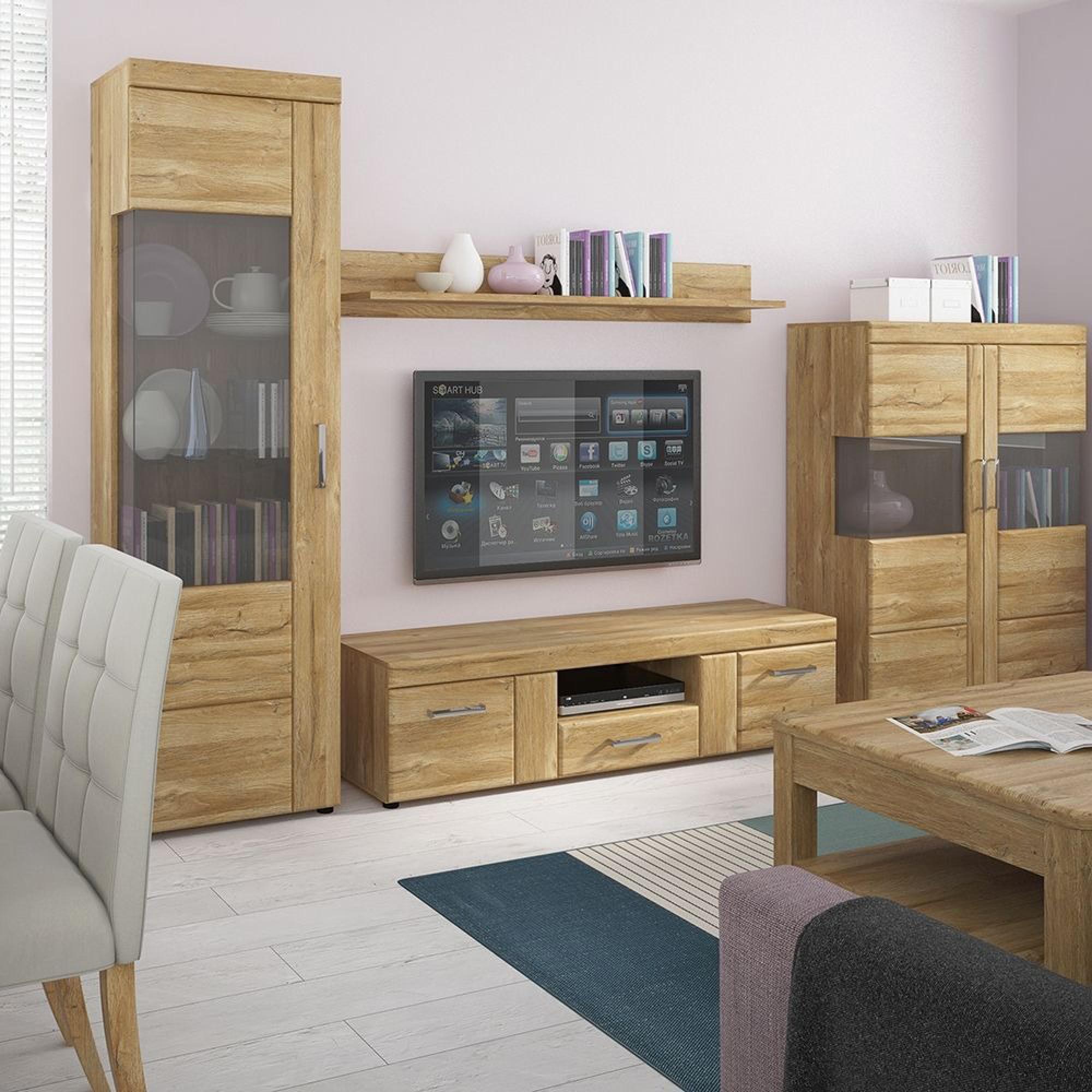 Cortina Display Cabinet - Tall - LHF - Glazed - Oak