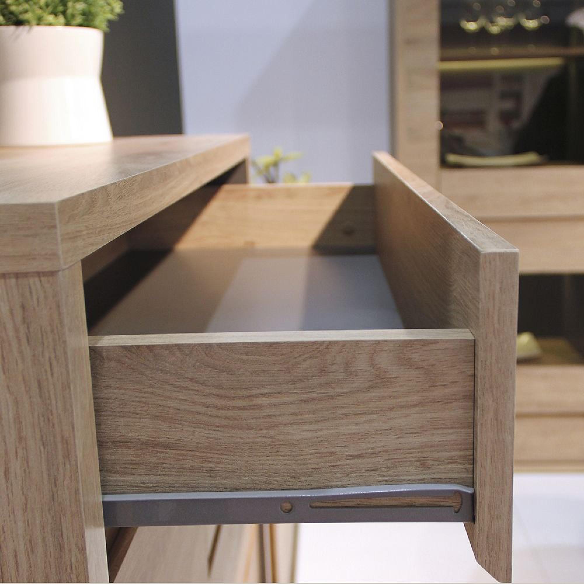 Shetland Display Cabinet - 1 Door - 4 Drawer - Oak