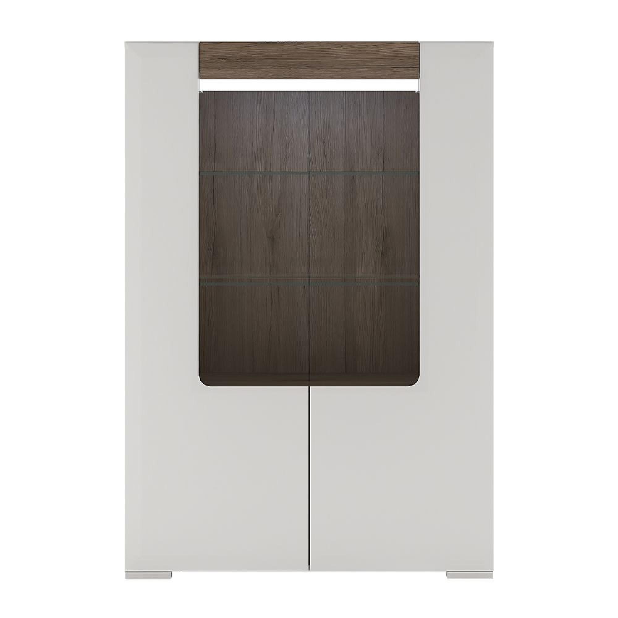 Toronto Display Cabinet - 2 Door - Low - Glazed - White Gloss
