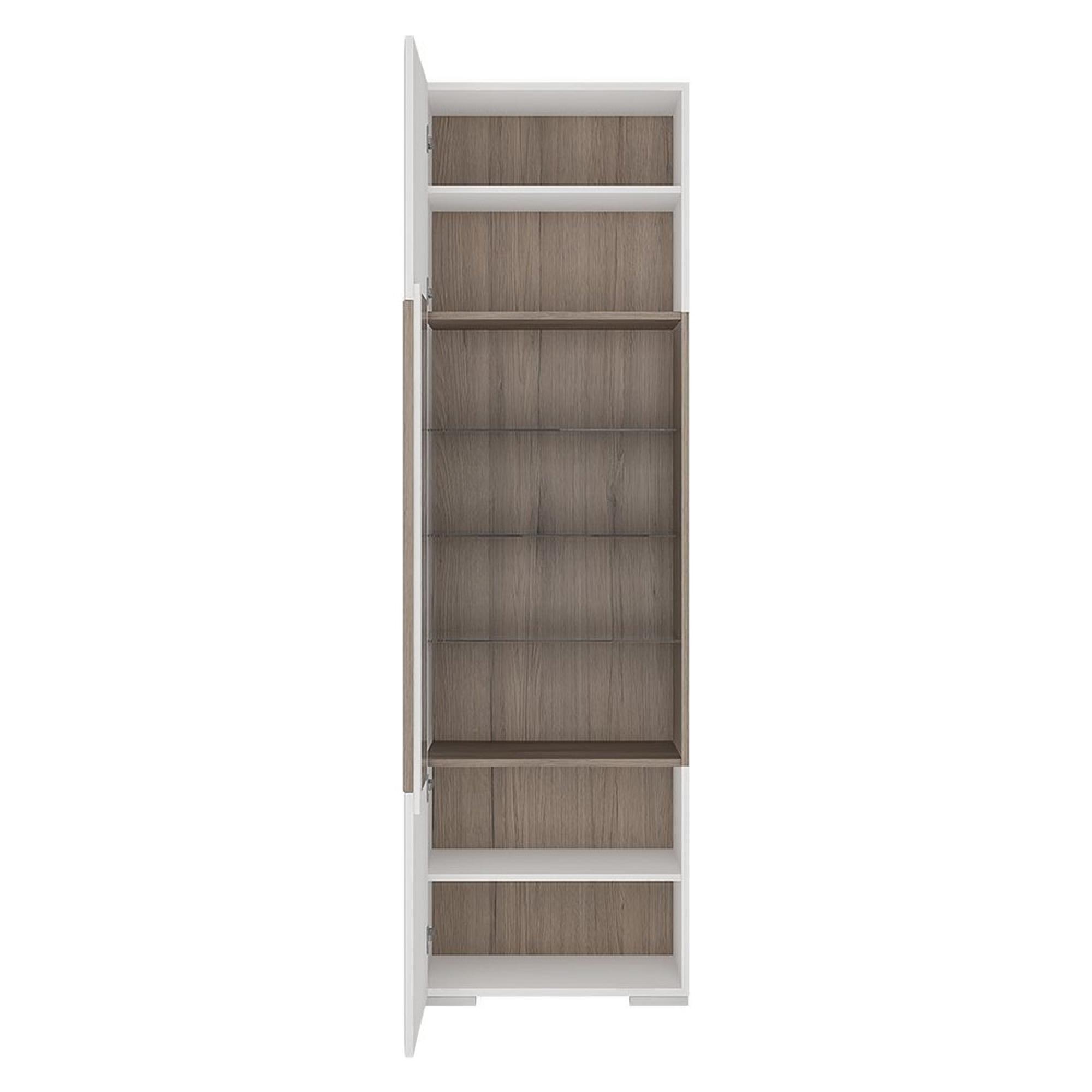 Toronto Display Cabinet - Narrow - Glazed - White Gloss