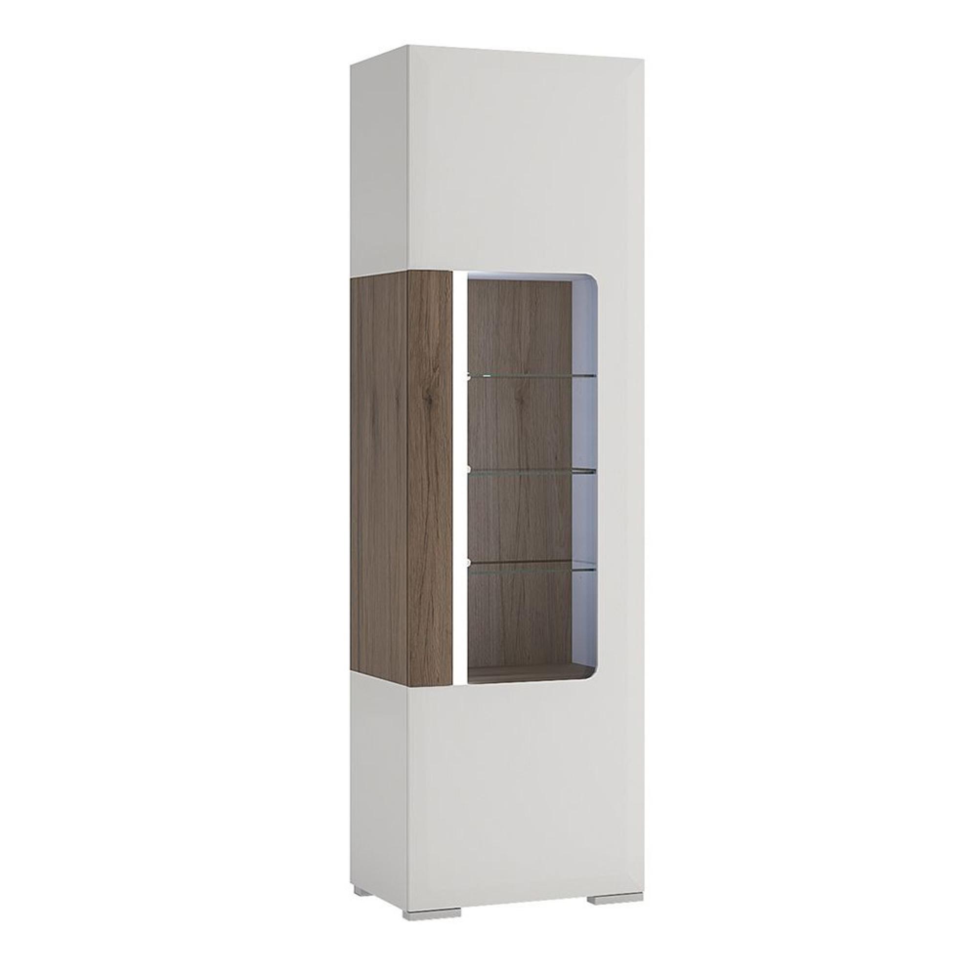Toronto Display Cabinet - Narrow - Glazed - White Gloss