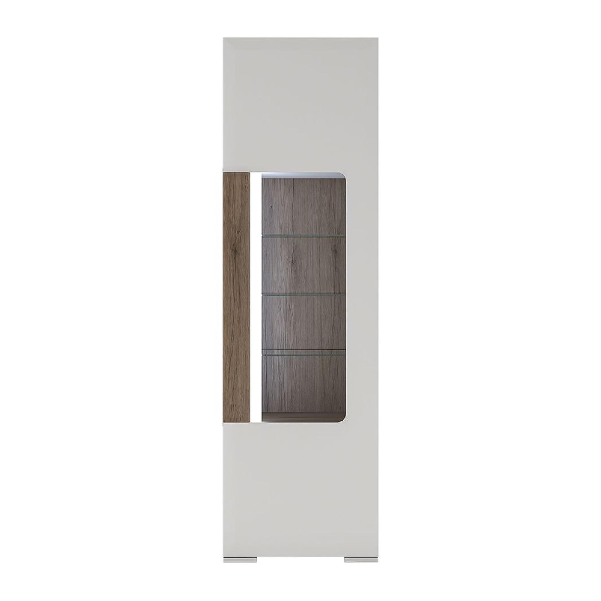 Toronto Display Cabinet - Narrow - Glazed - White Gloss