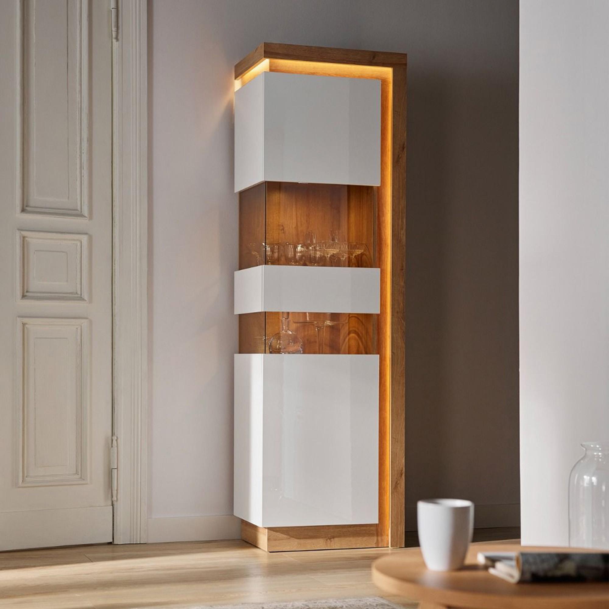 Lyon Display Cabinet - Narrow - LHD - Oak