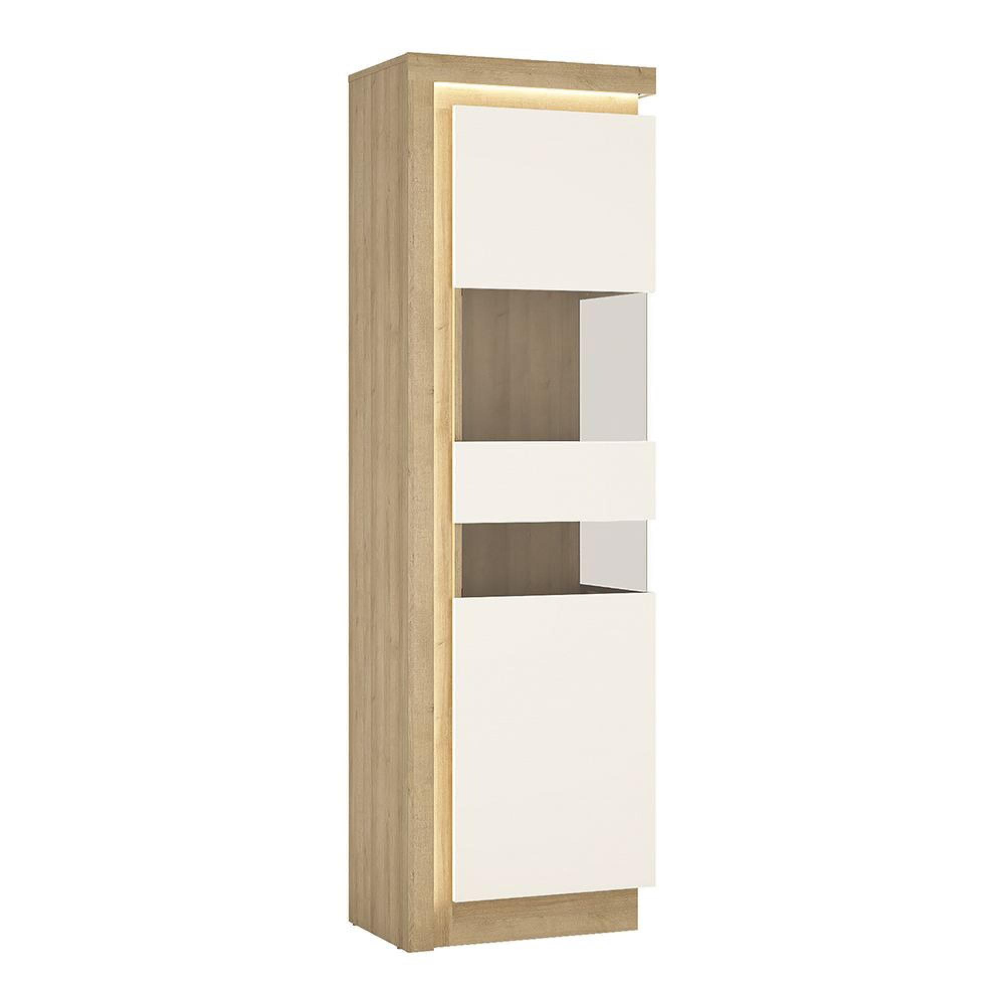 Lyon Display Cabinet - Narrow - RHD - Oak