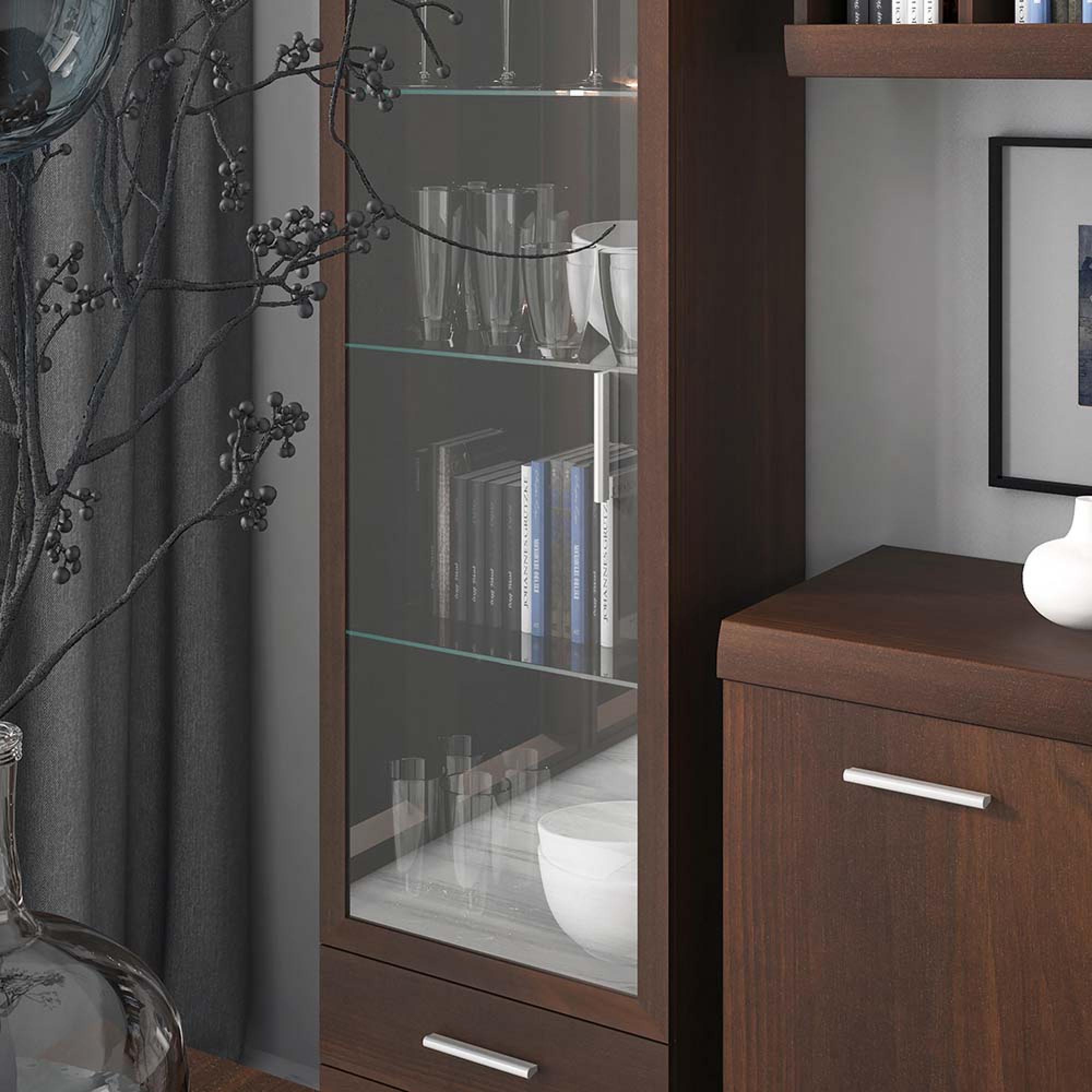 Imperial Display Cabinet - 1 Door - Narrow - Glazed - Mahogany