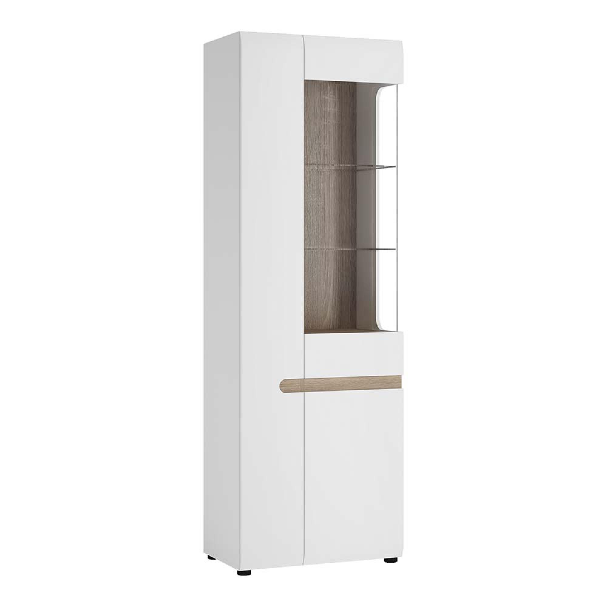 Chelsea Display Cabinet - Tall - LHD - White Gloss