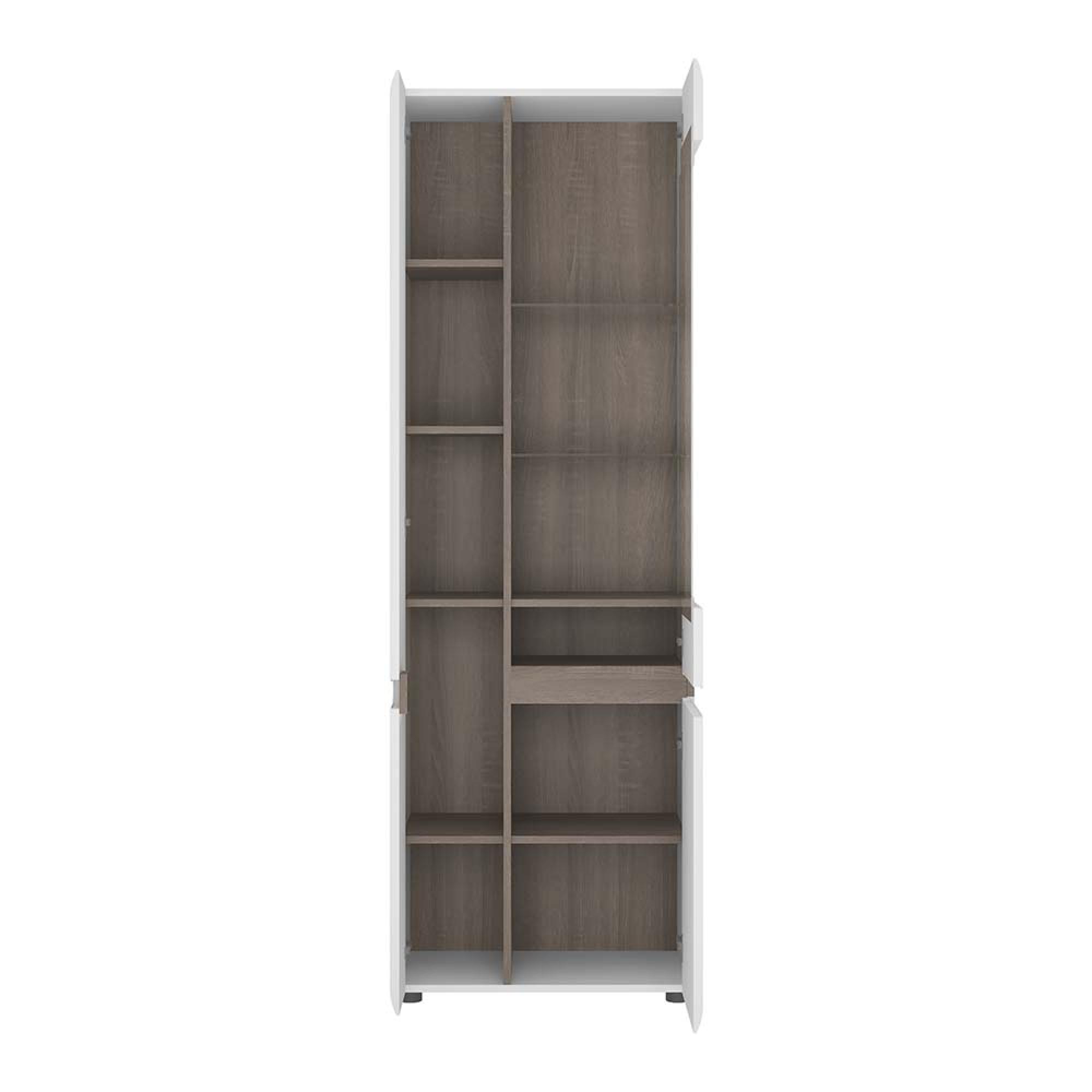 Chelsea Display Cabinet - Tall - LHD - White Gloss