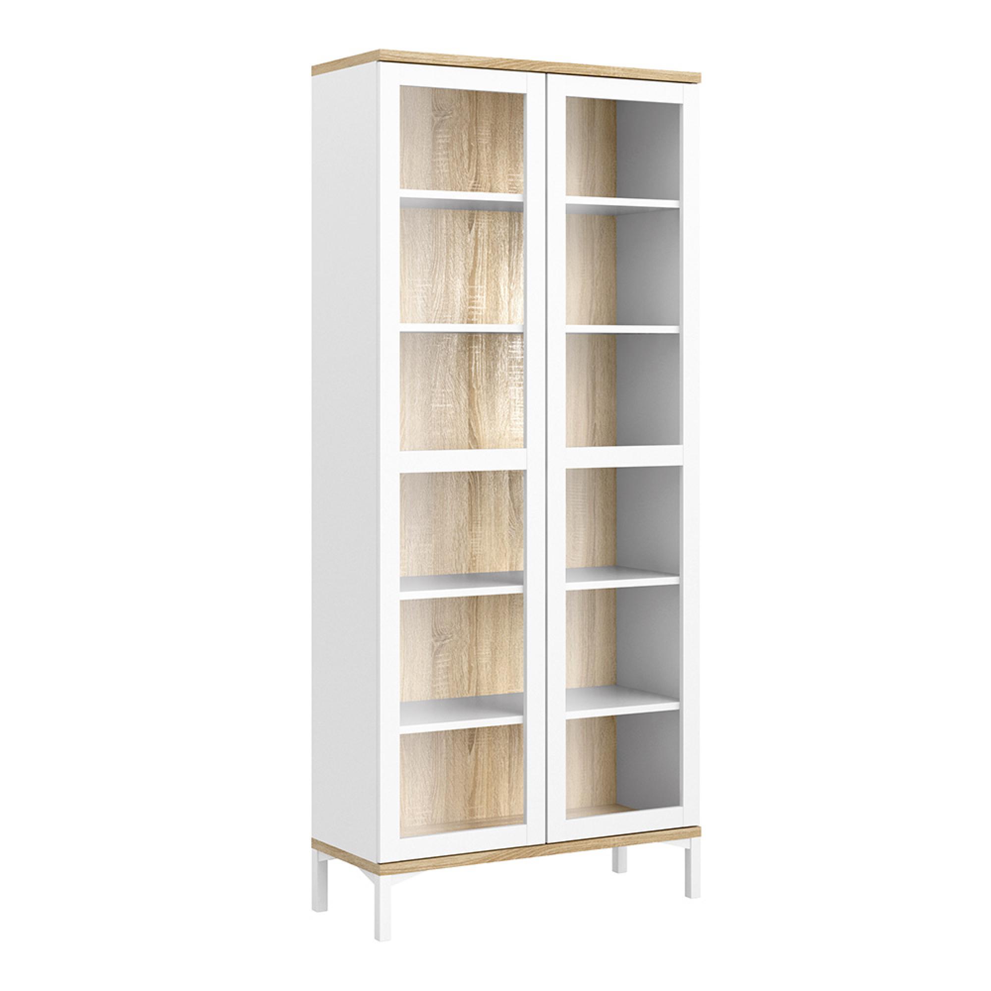 Roomers Display Cabinet - 2 Door - Glazed - White