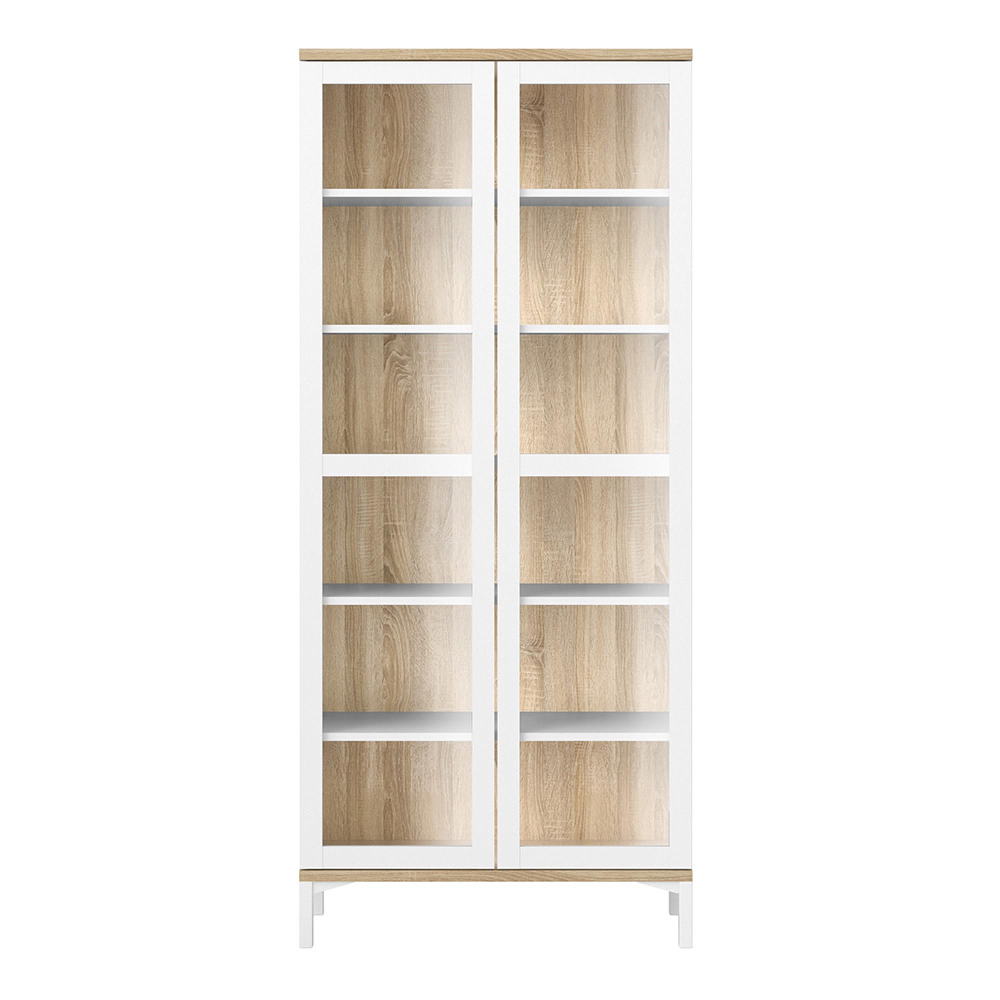Roomers Display Cabinet - 2 Door - Glazed - White