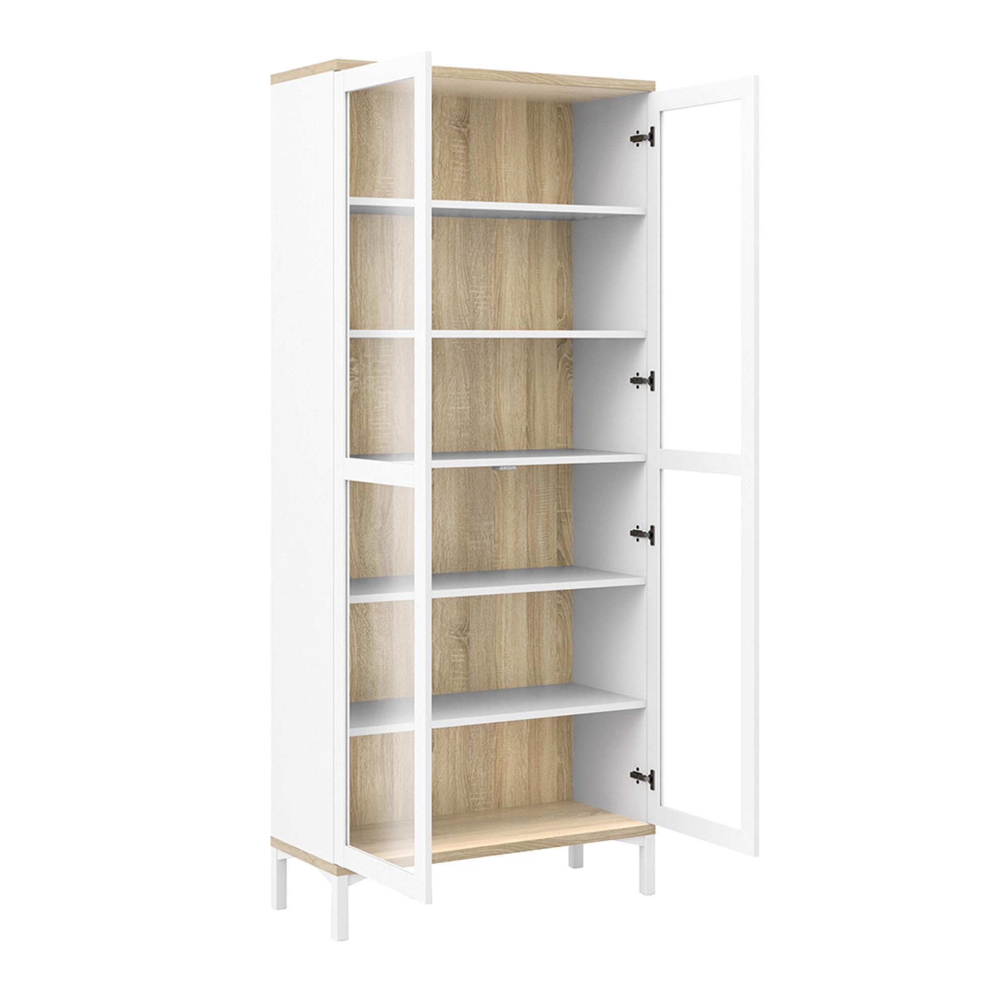 Roomers Display Cabinet - 2 Door - Glazed - White