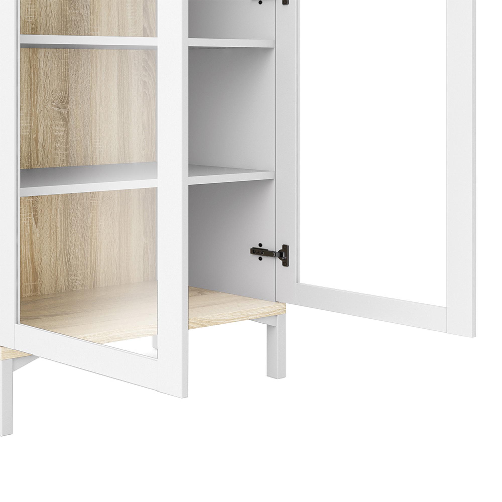 Roomers Display Cabinet - 2 Door - Glazed - White
