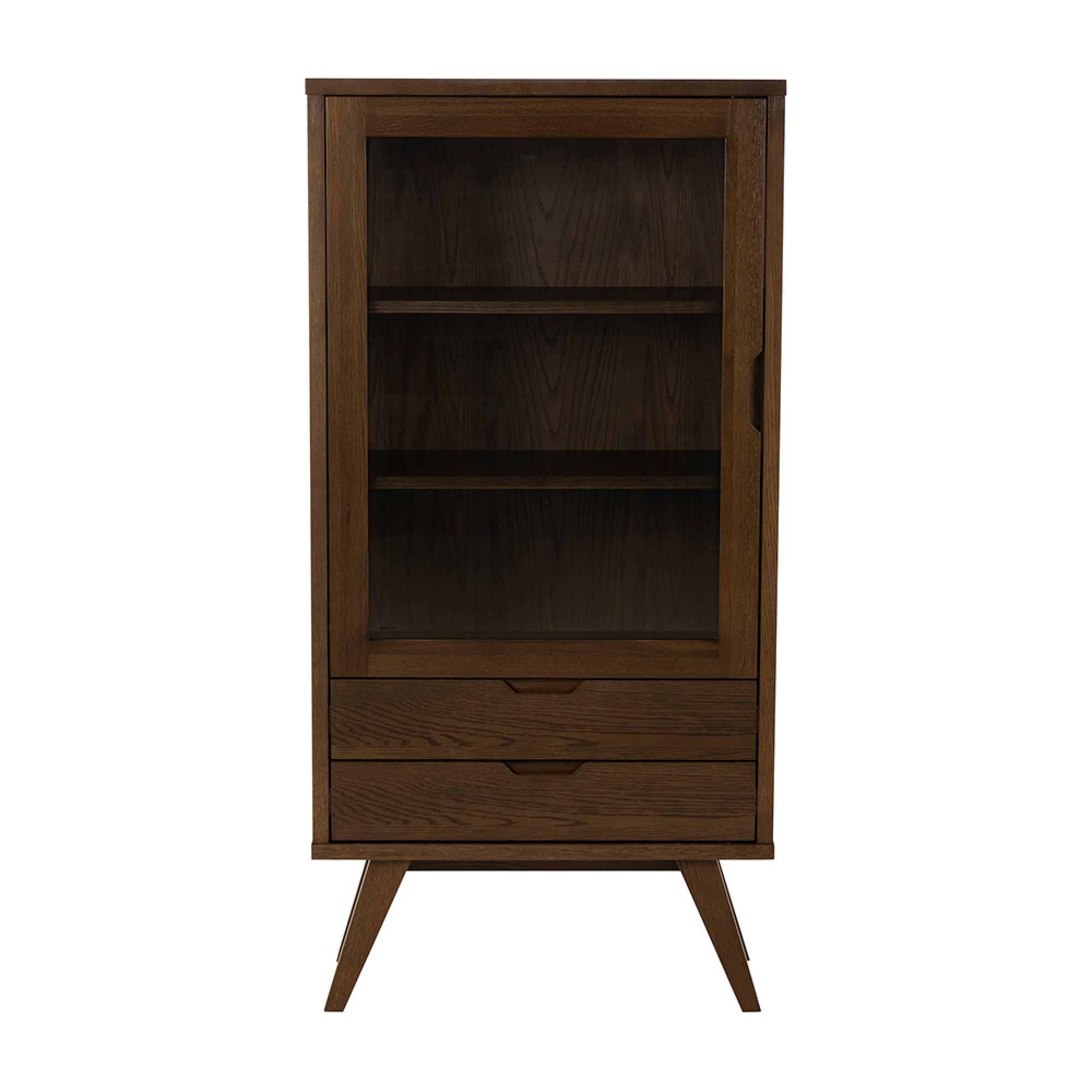 A-Line Display Cabinet - 2 Drawer - Smoked Oak