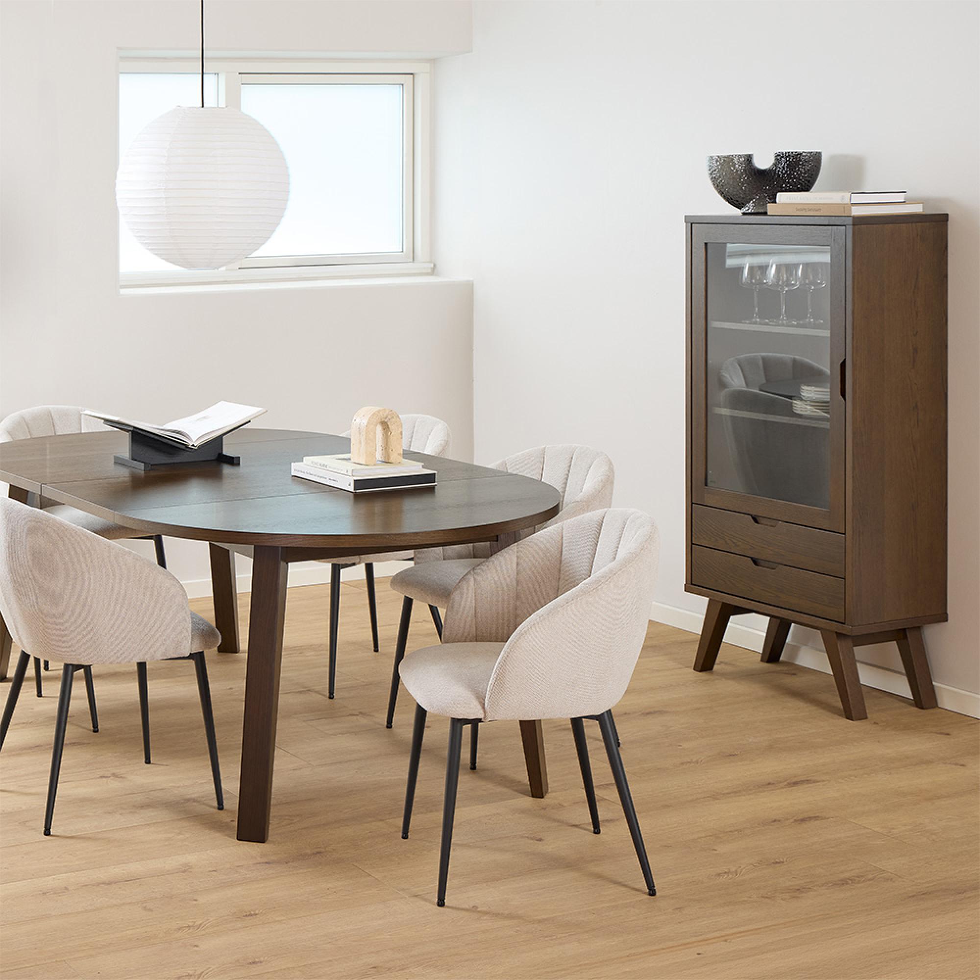 A-Line Display Cabinet - 2 Drawer - Smoked Oak