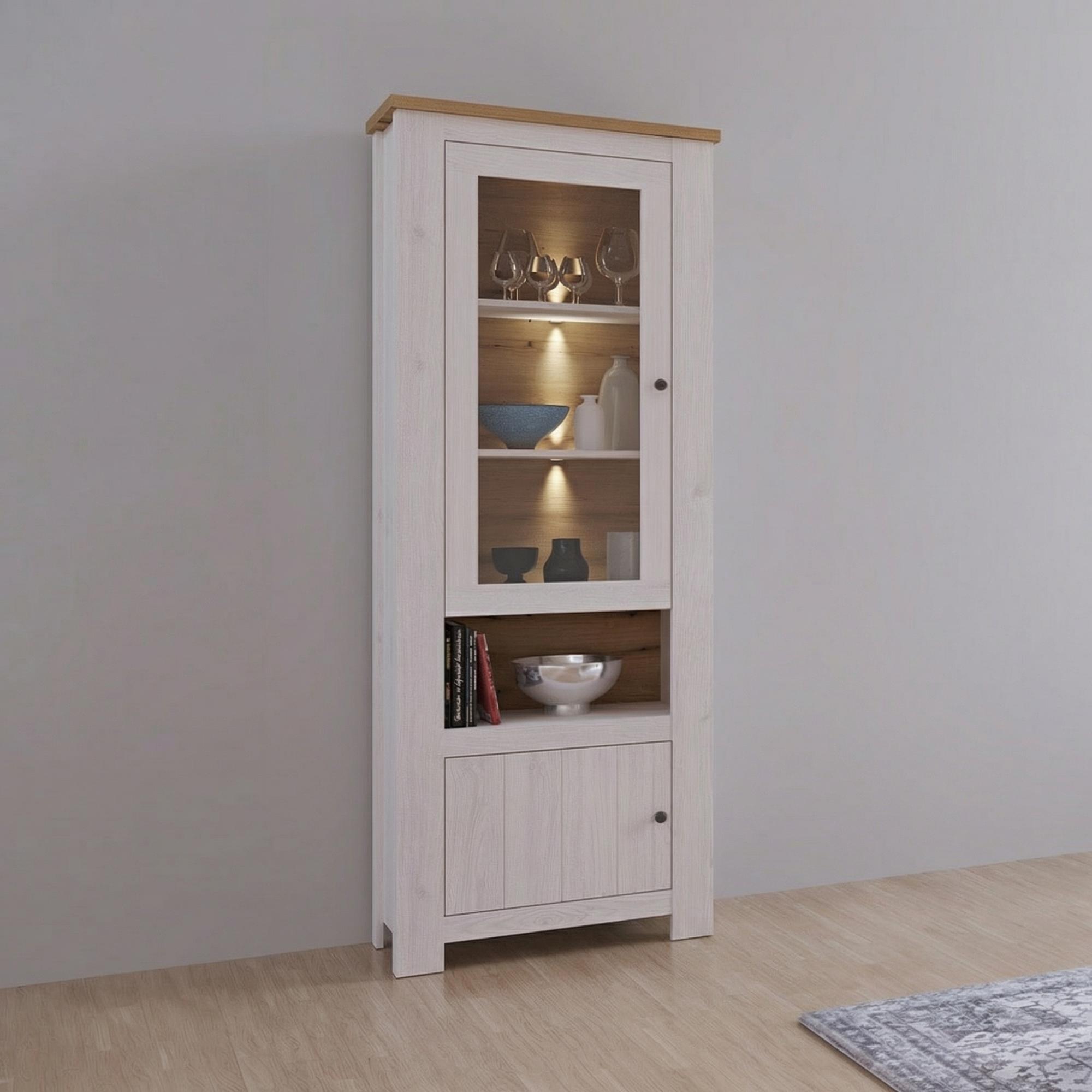 Celesto Display Cabinet - Narrow - White