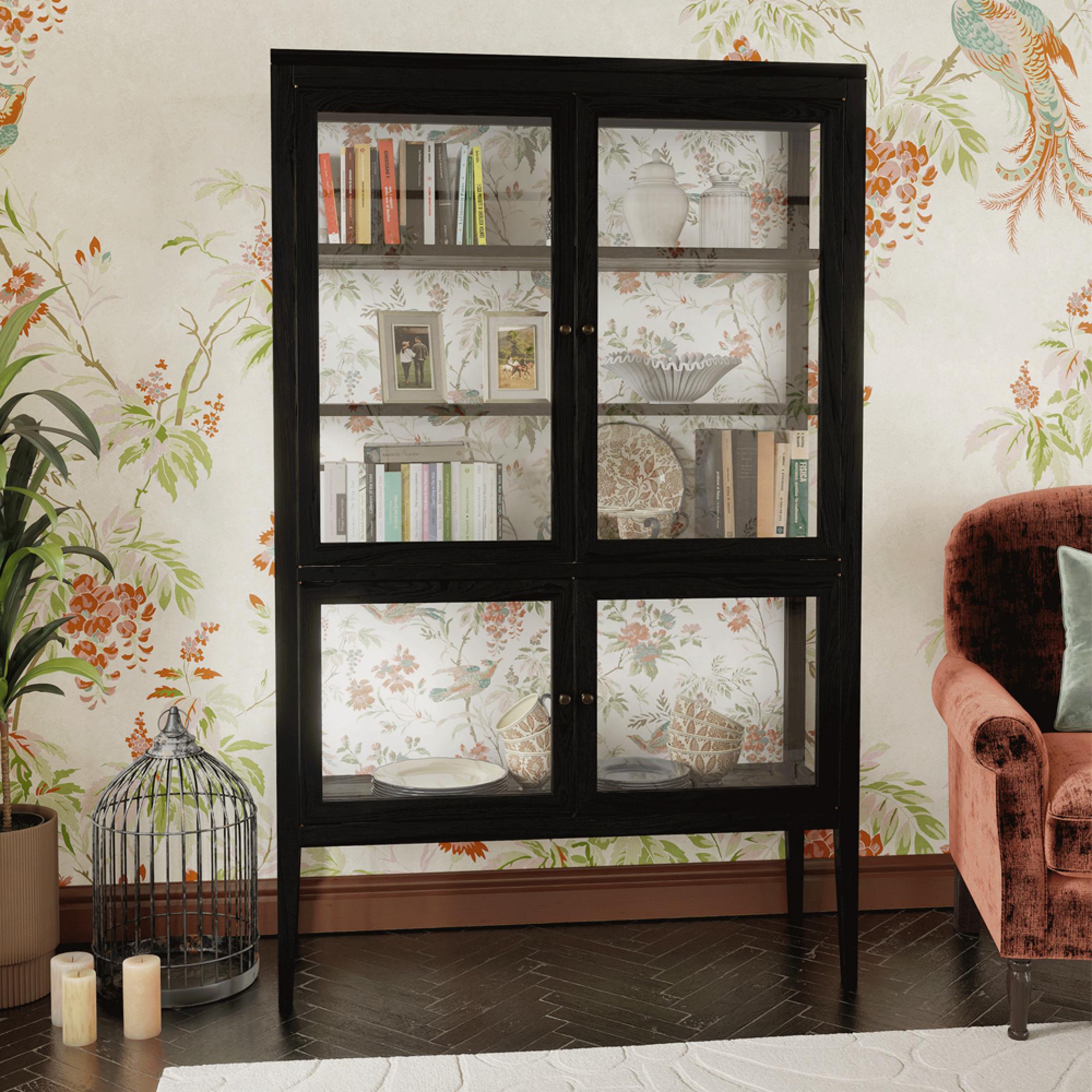 Elmhurst Display Cabinet - 4 Door - Black