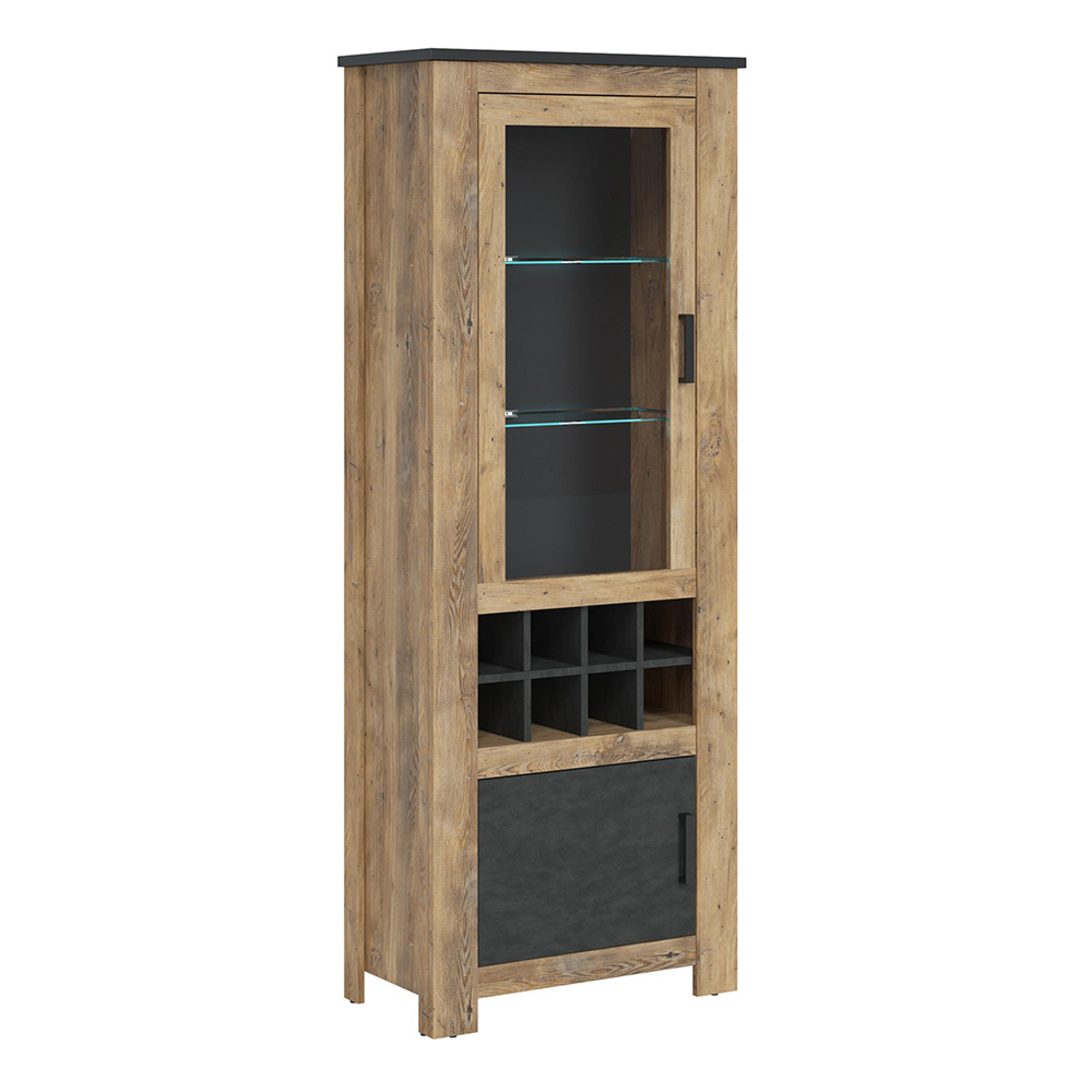 Rapallo Display Cabinet - 2 Door - Wine Rack - Oak