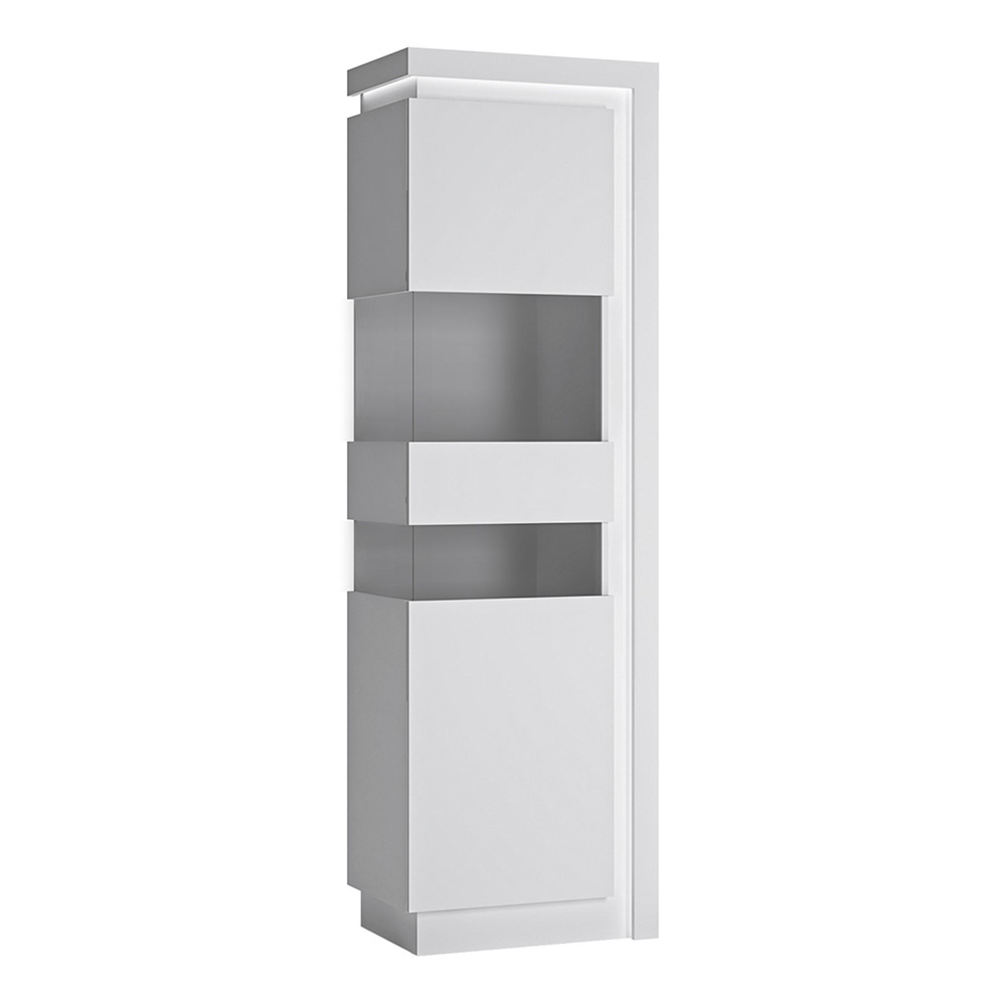 Lyon Display Cabinet - Narrow - LHD - White Gloss