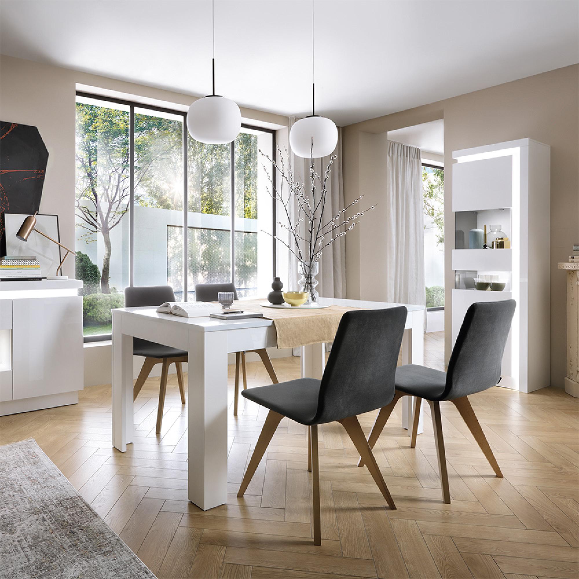 Lyon Display Cabinet - Narrow - LHD - White Gloss