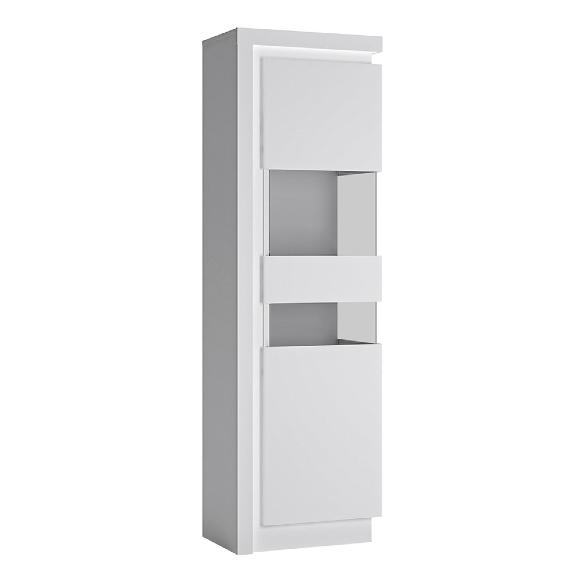 Lyon Display Cabinet - Narrow - RHD - White Gloss