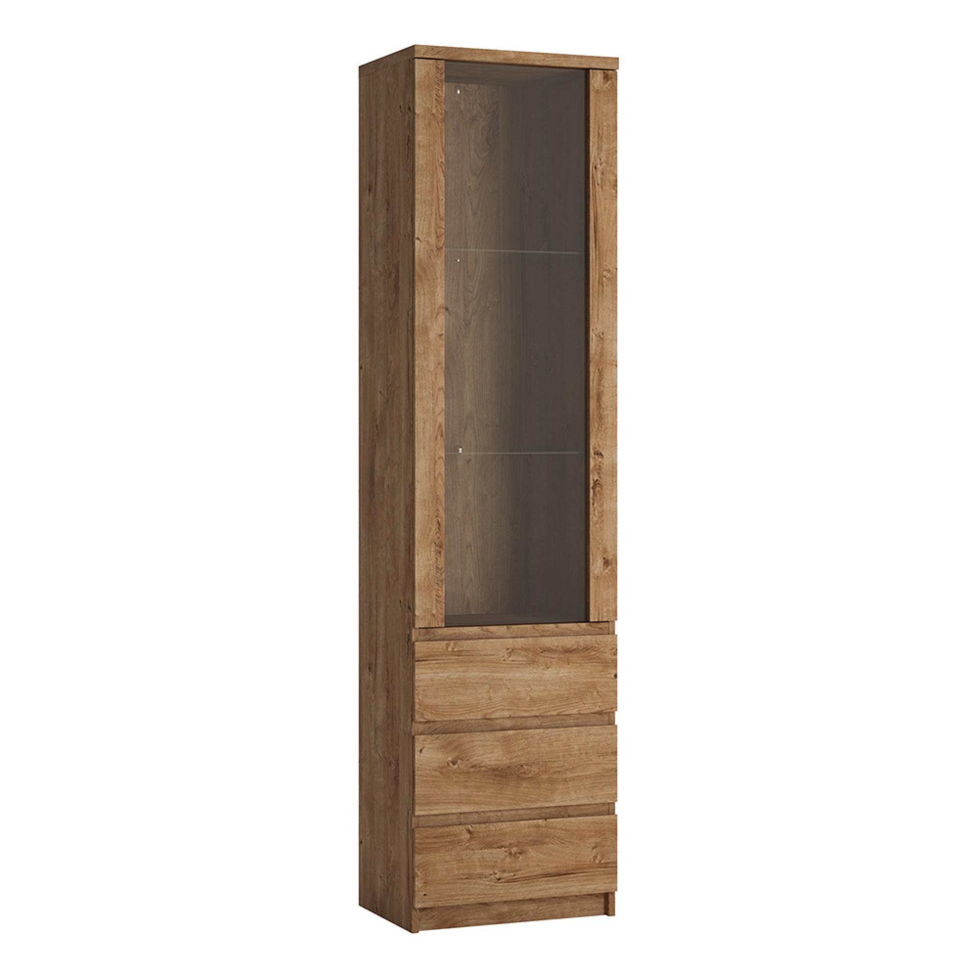 Fribo Display Cabinet - 1 Door - Narrow - Glazed - Oak