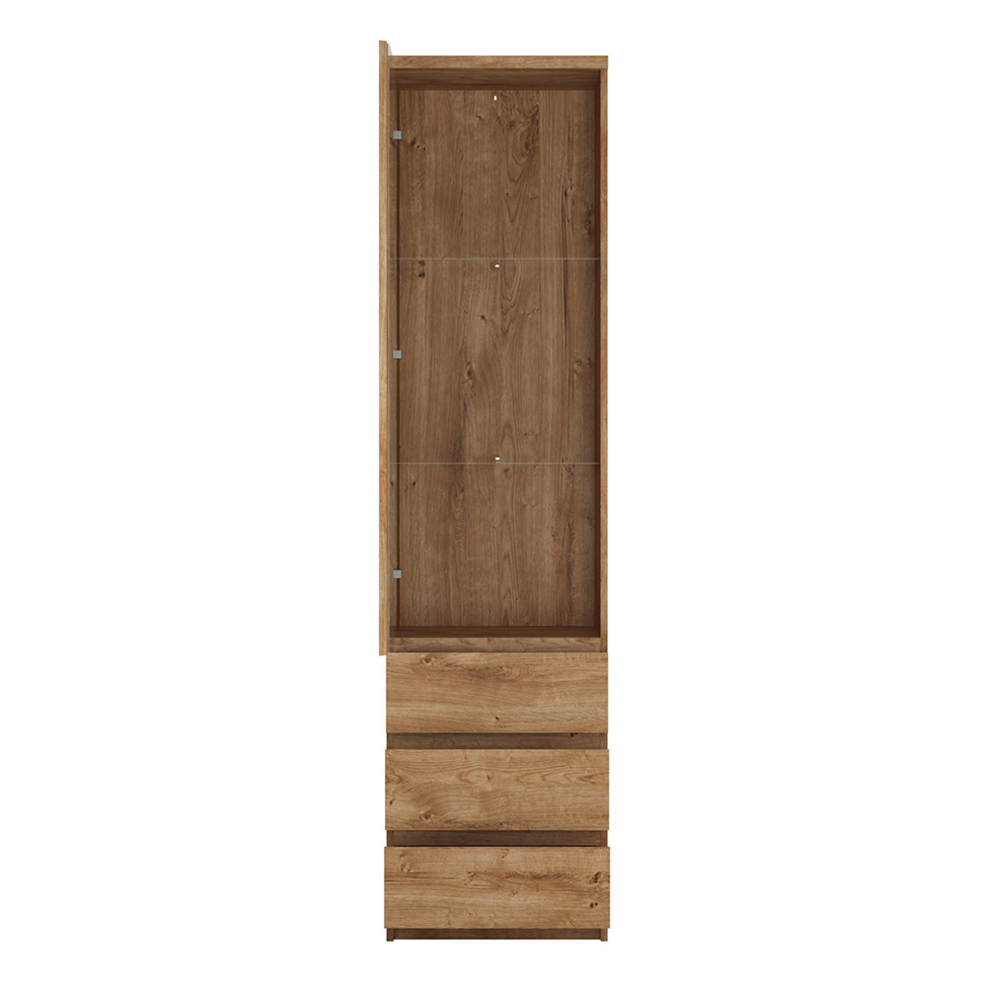 Fribo Display Cabinet - 1 Door - Narrow - Glazed - Oak