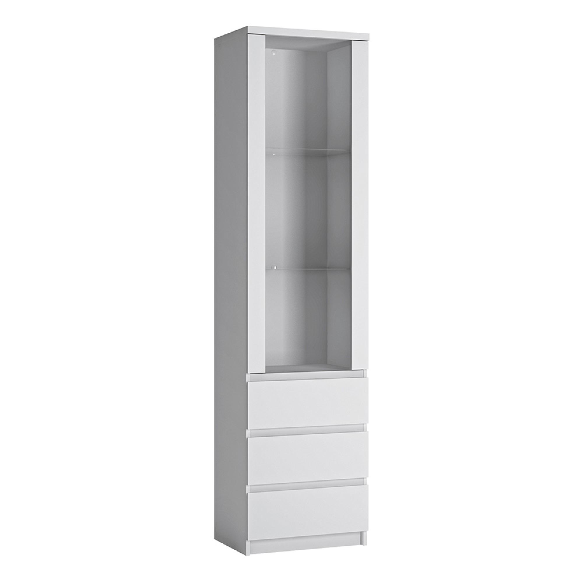 Fribo Display Cabinet - 1 Door - Narrow - Glazed - White