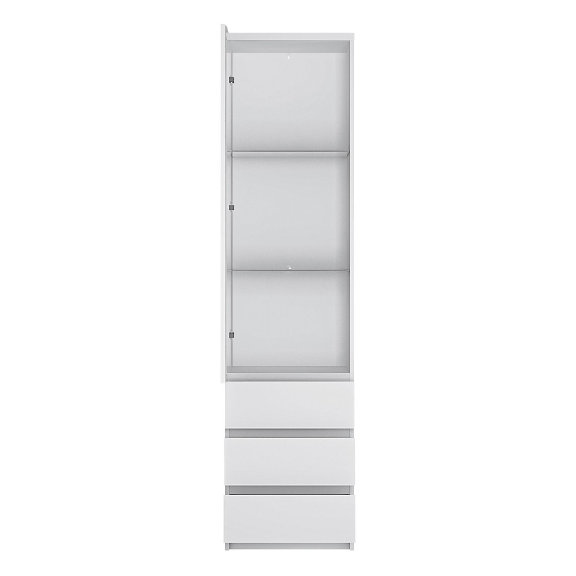 Fribo Display Cabinet - 1 Door - Narrow - Glazed - White