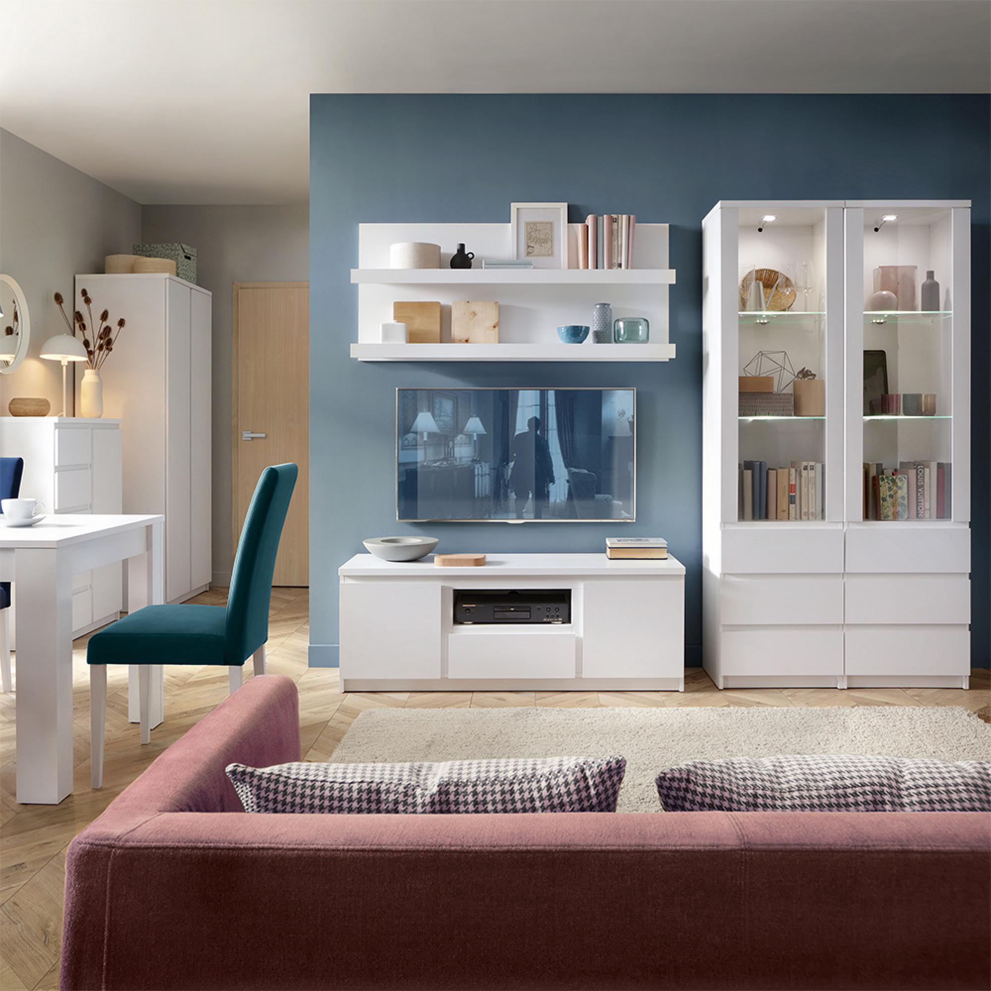Fribo Display Cabinet - 1 Door - Narrow - Glazed - White