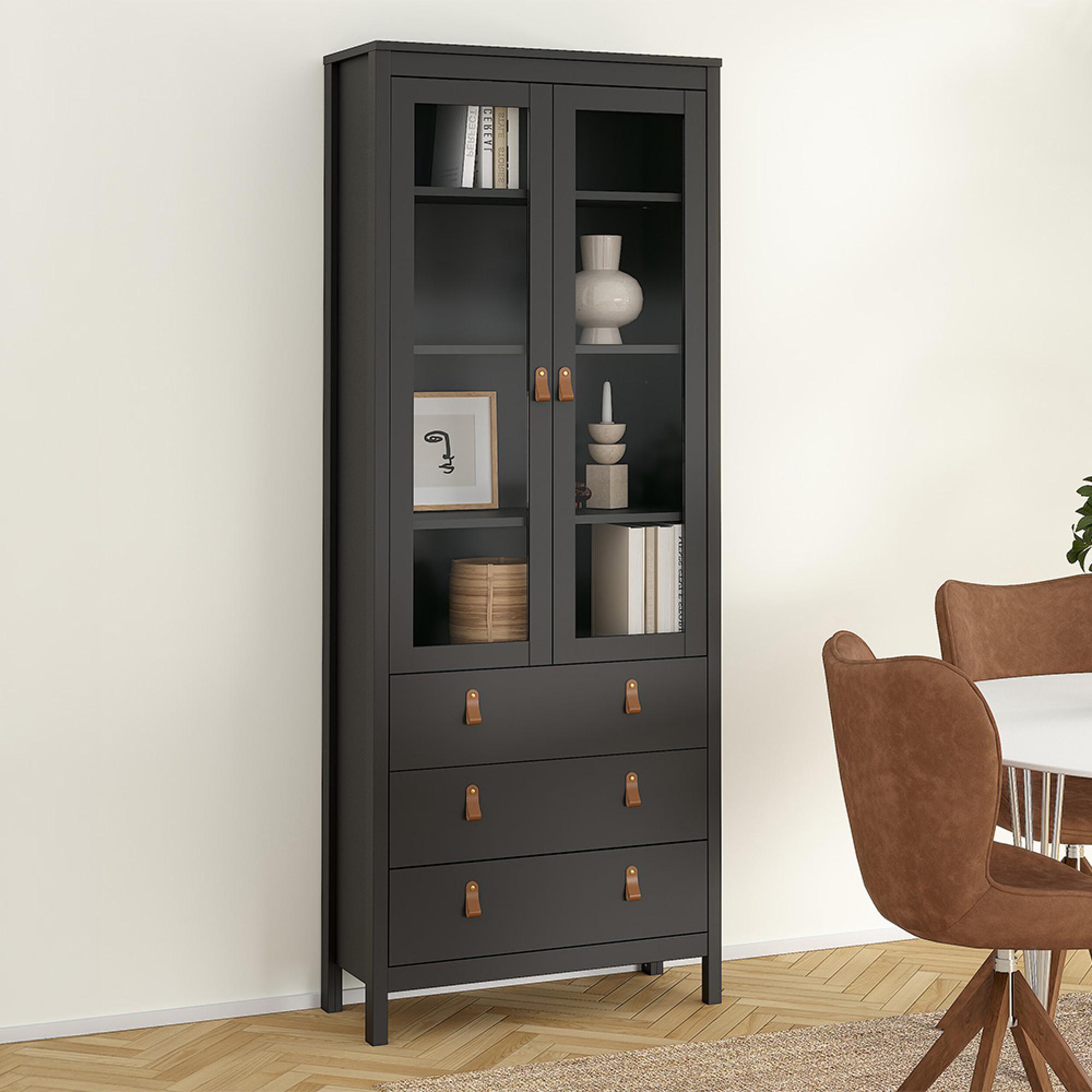 Barcelona Display Cabinet - 2 Door - Black