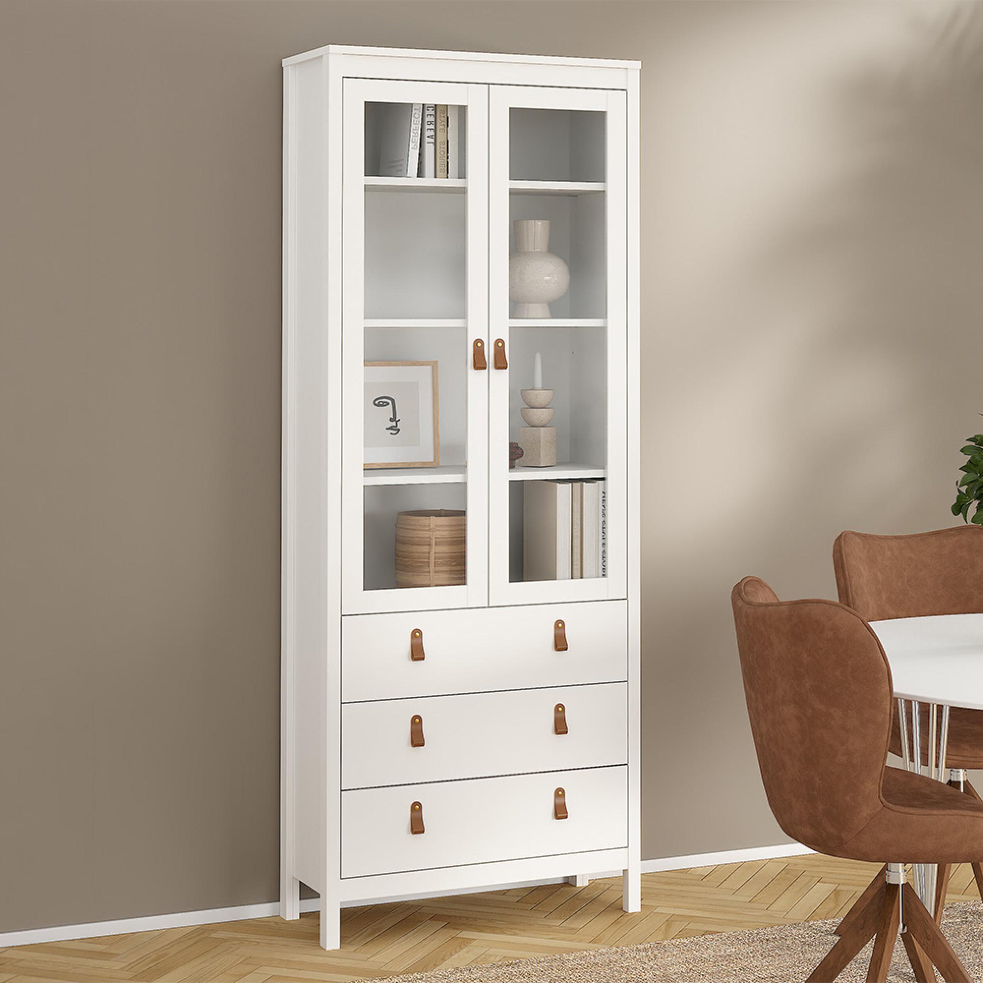 Barcelona Display Cabinet - 2 Door - White
