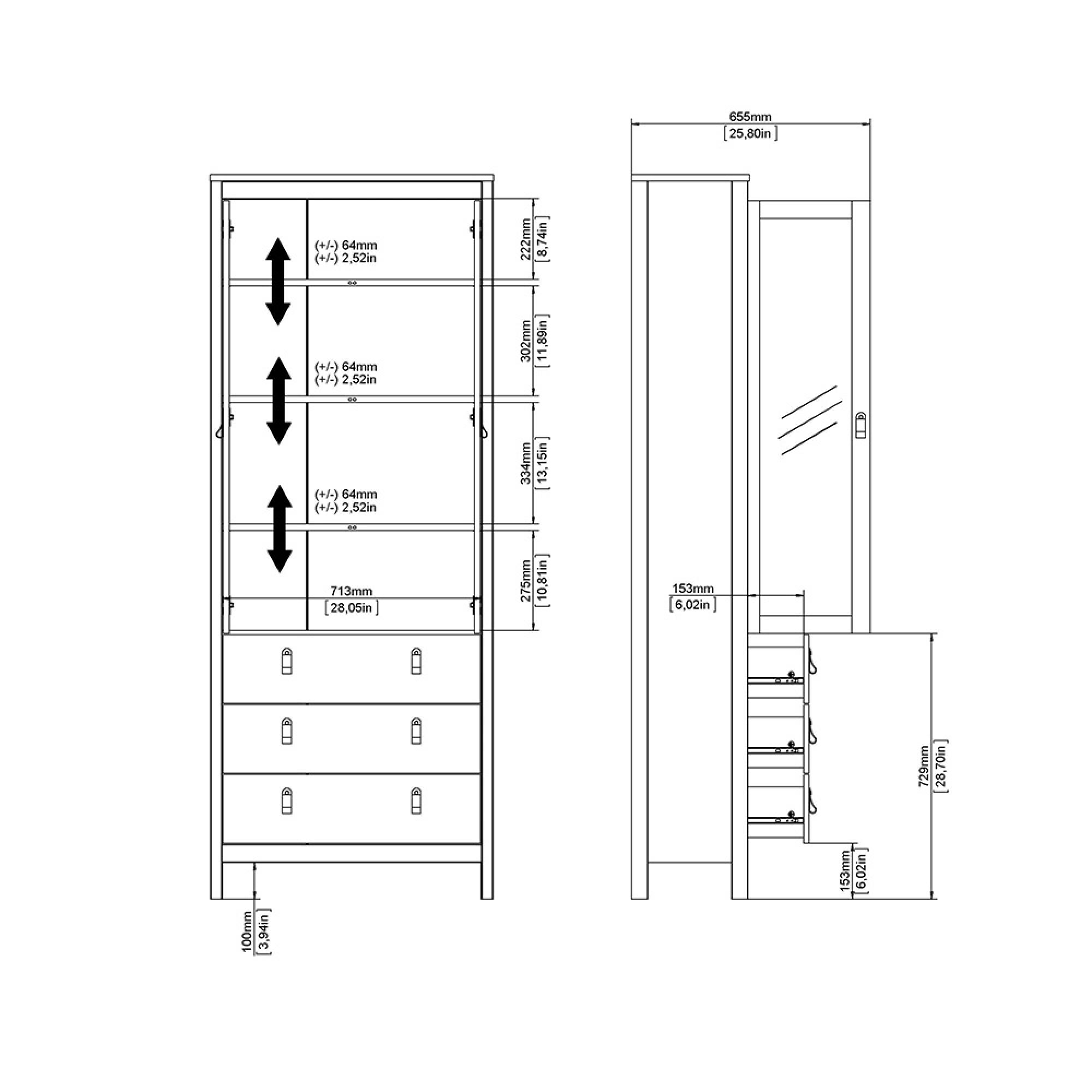 Barcelona Display Cabinet - 2 Door - White
