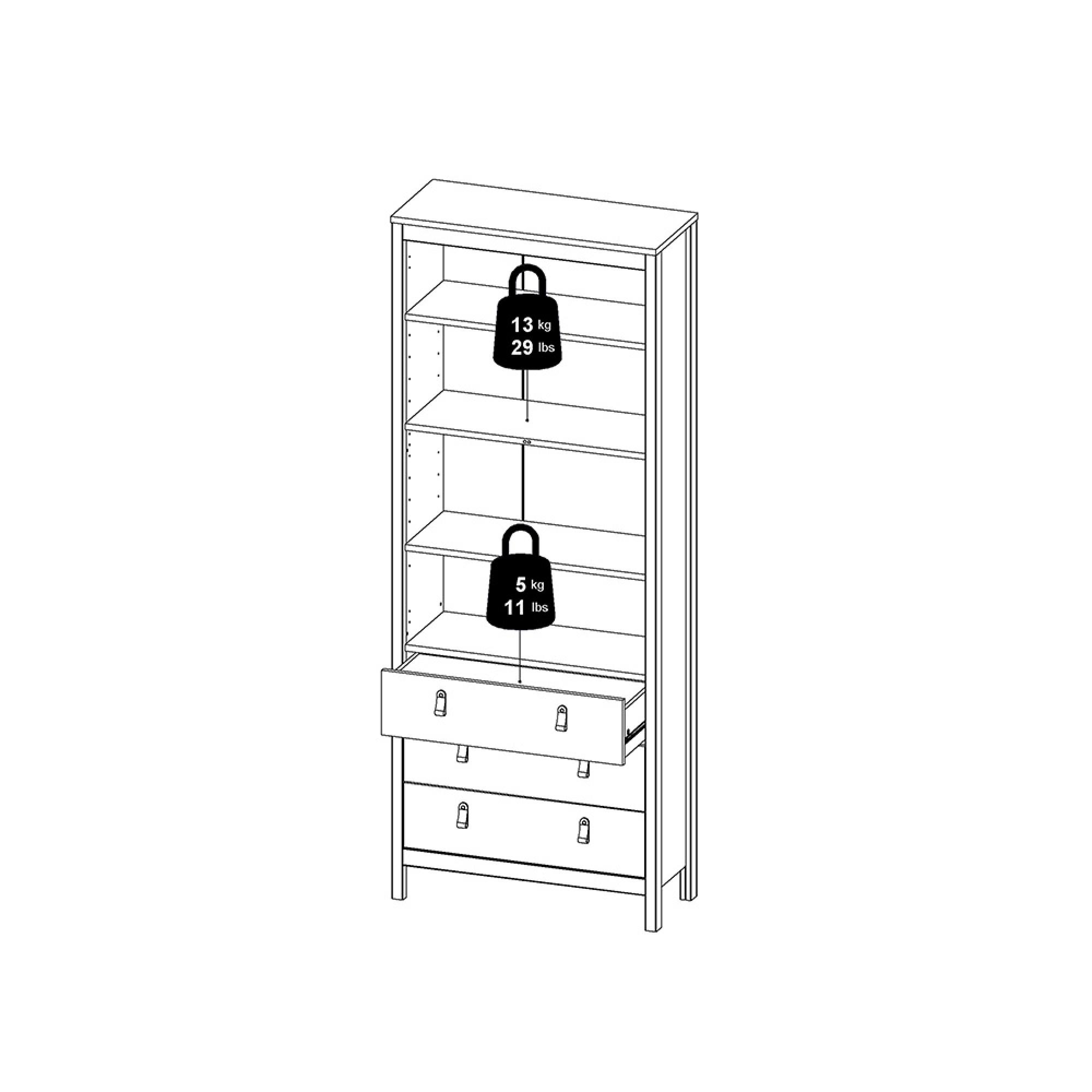Barcelona Display Cabinet - 2 Door - White