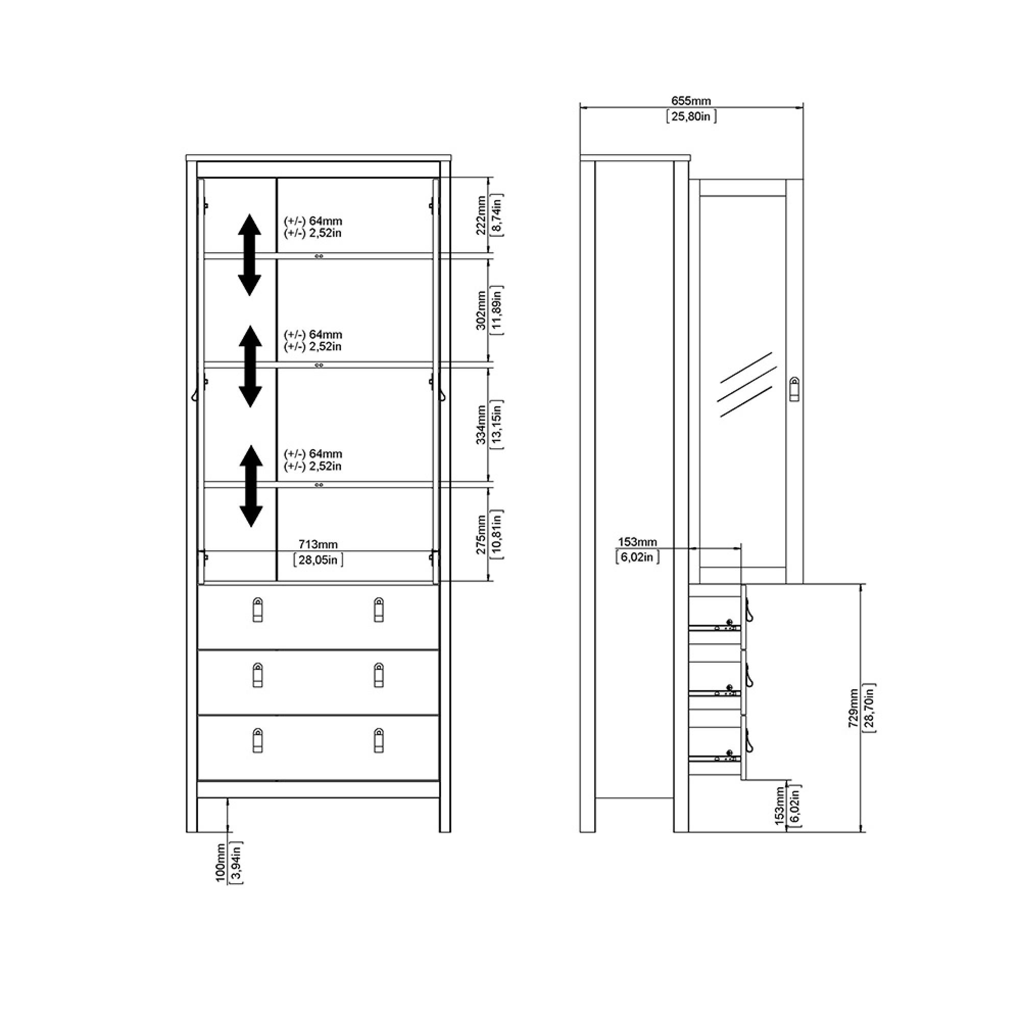 Barcelona Display Cabinet - 2 Door - Black
