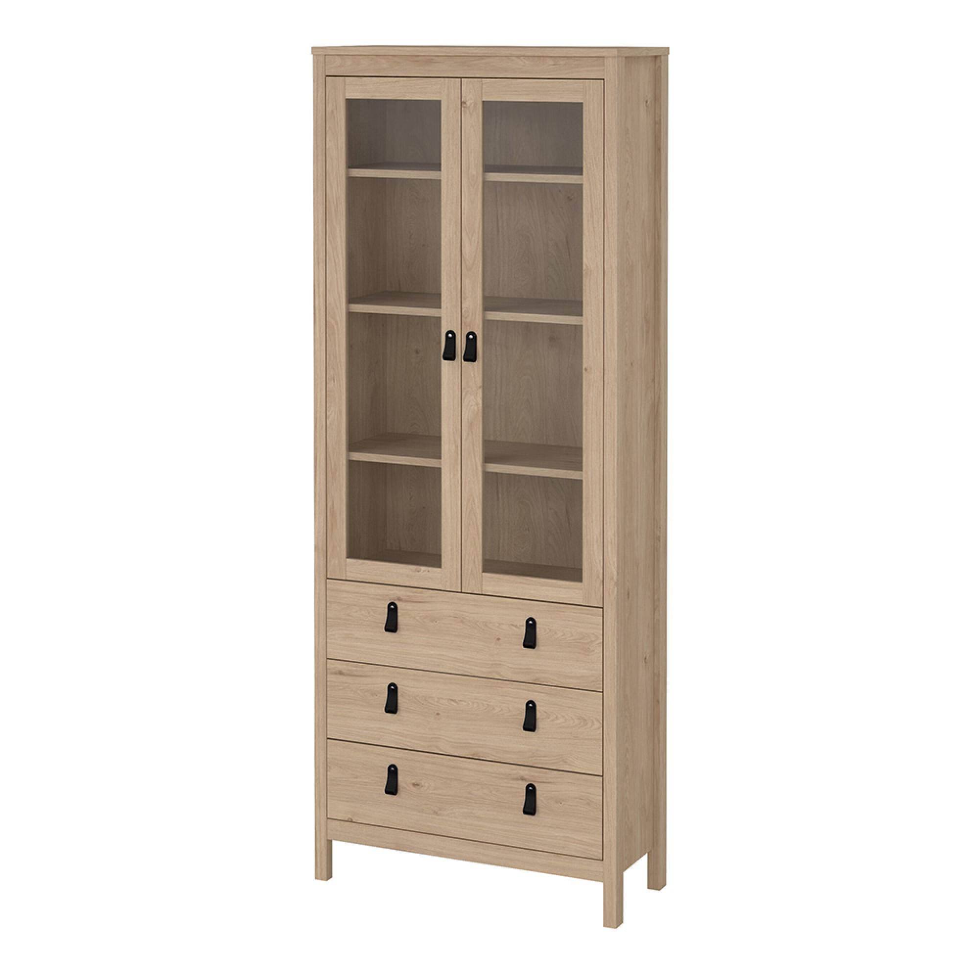 Barcelona Display Cabinet - 3 Drawer - Jackson Hickory Oak