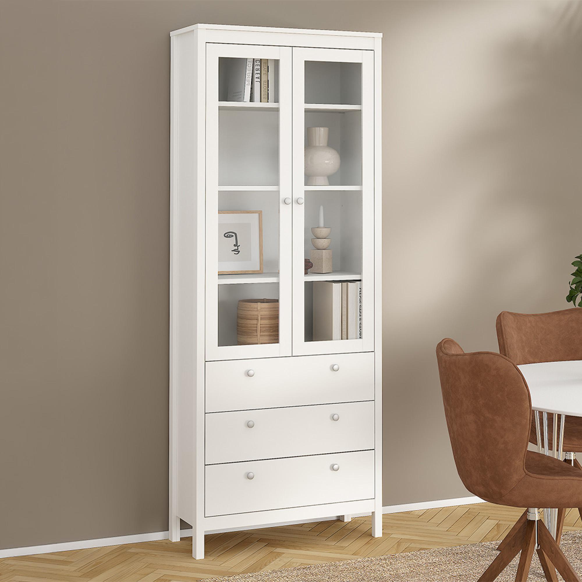 Madrid Display Cabinet - 2 Door - White